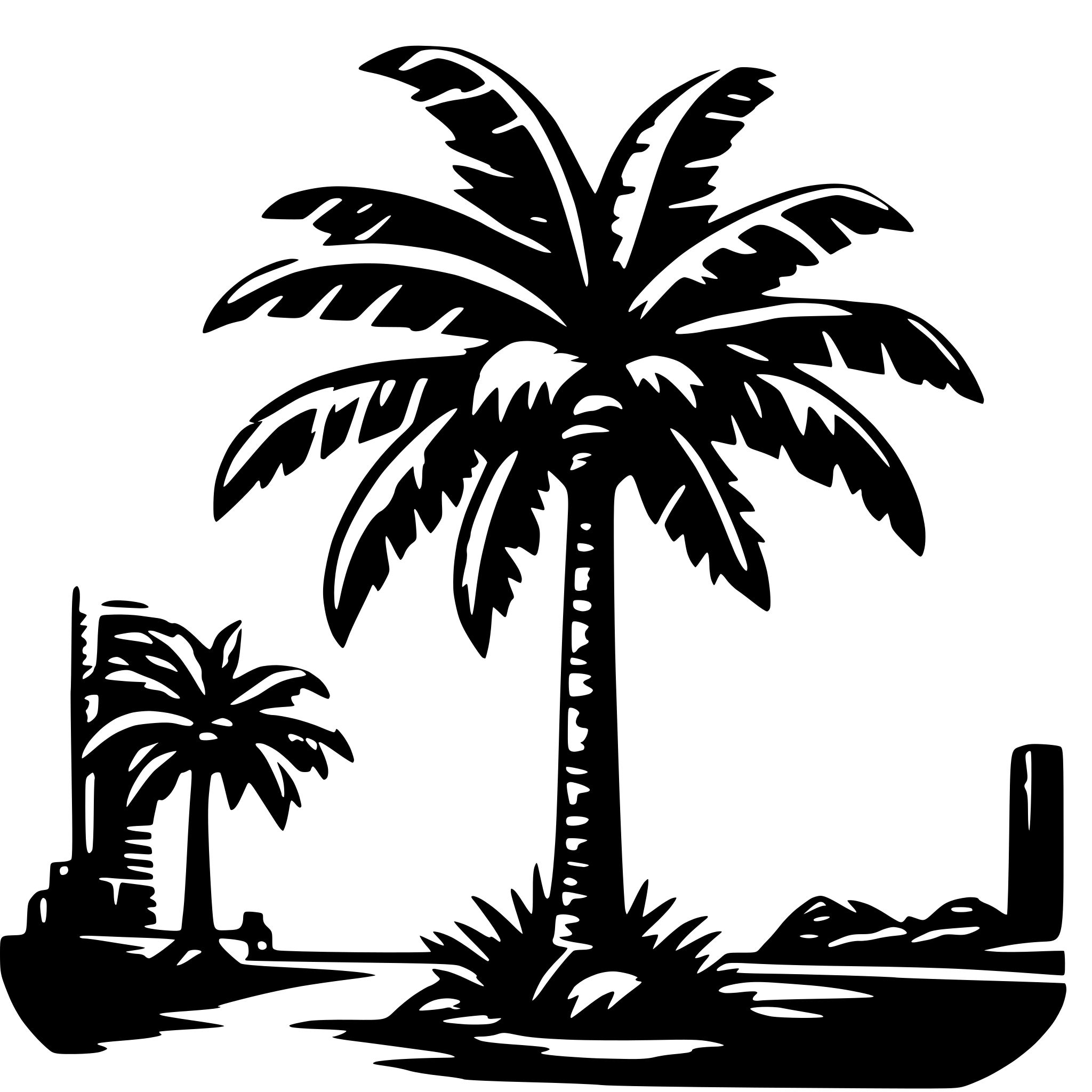 AI-generated SVG of 'palm tree in cyberpunk style'