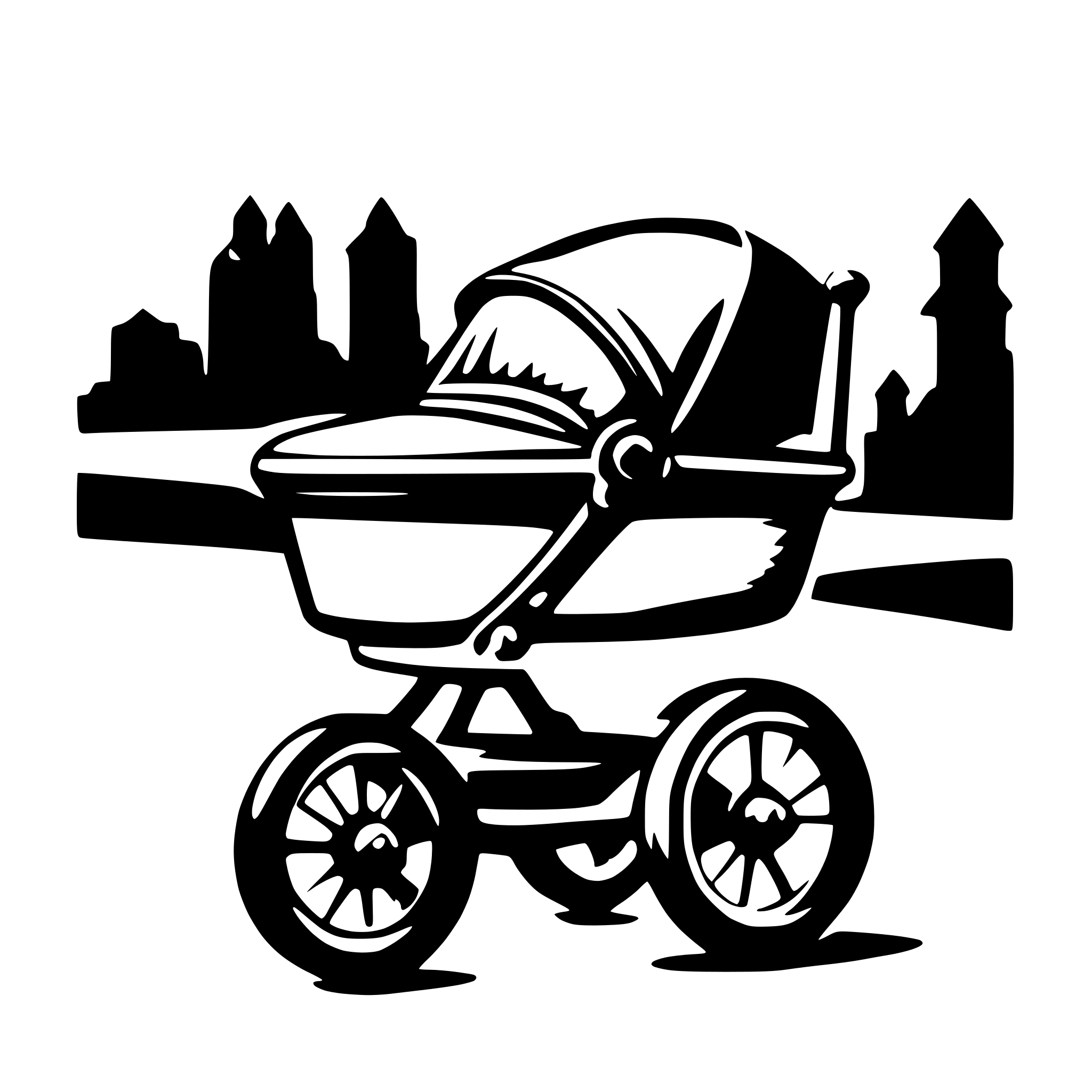 AI-generated SVG of a Stroller in highspeed