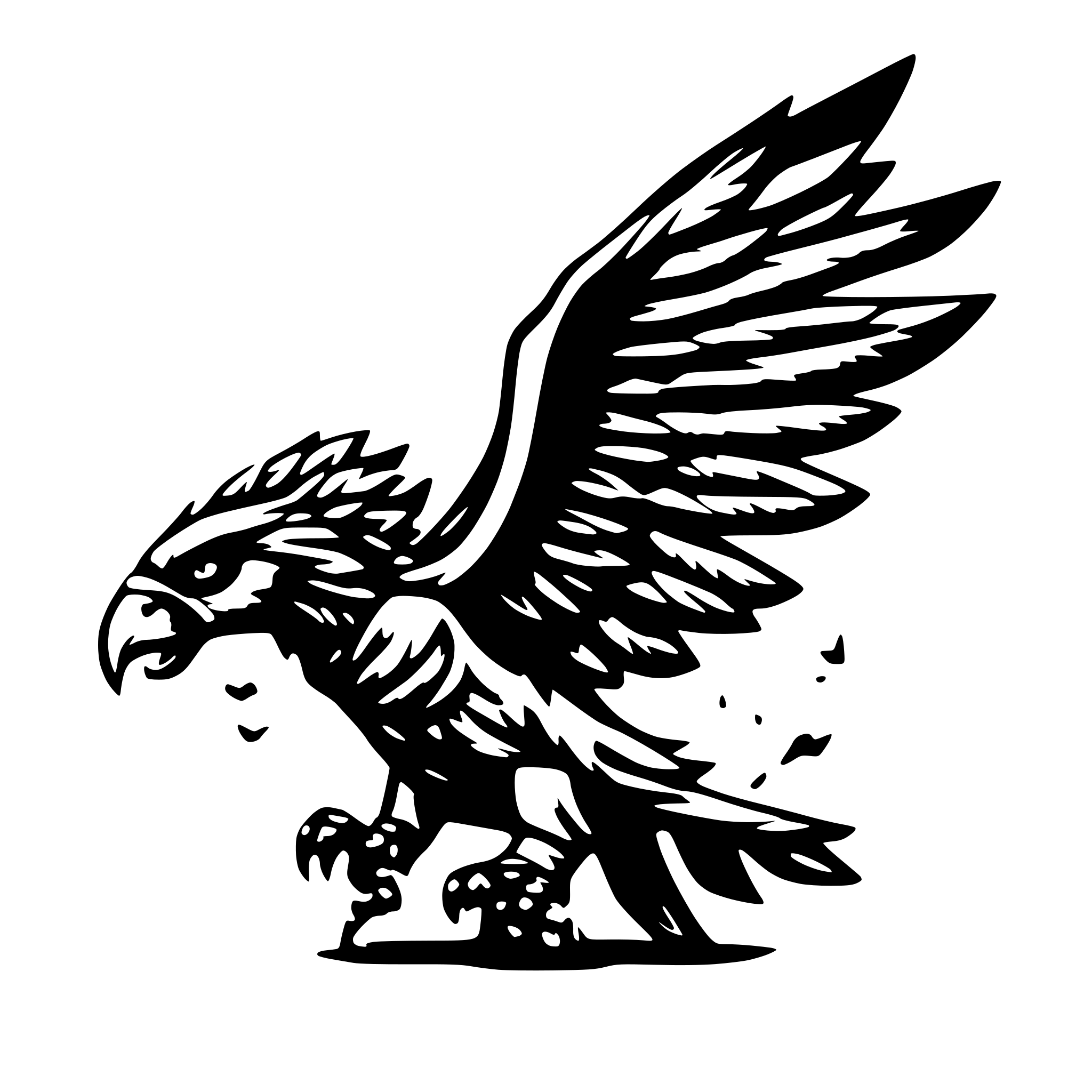 AI-generated SVG of a make griffing with flying wings