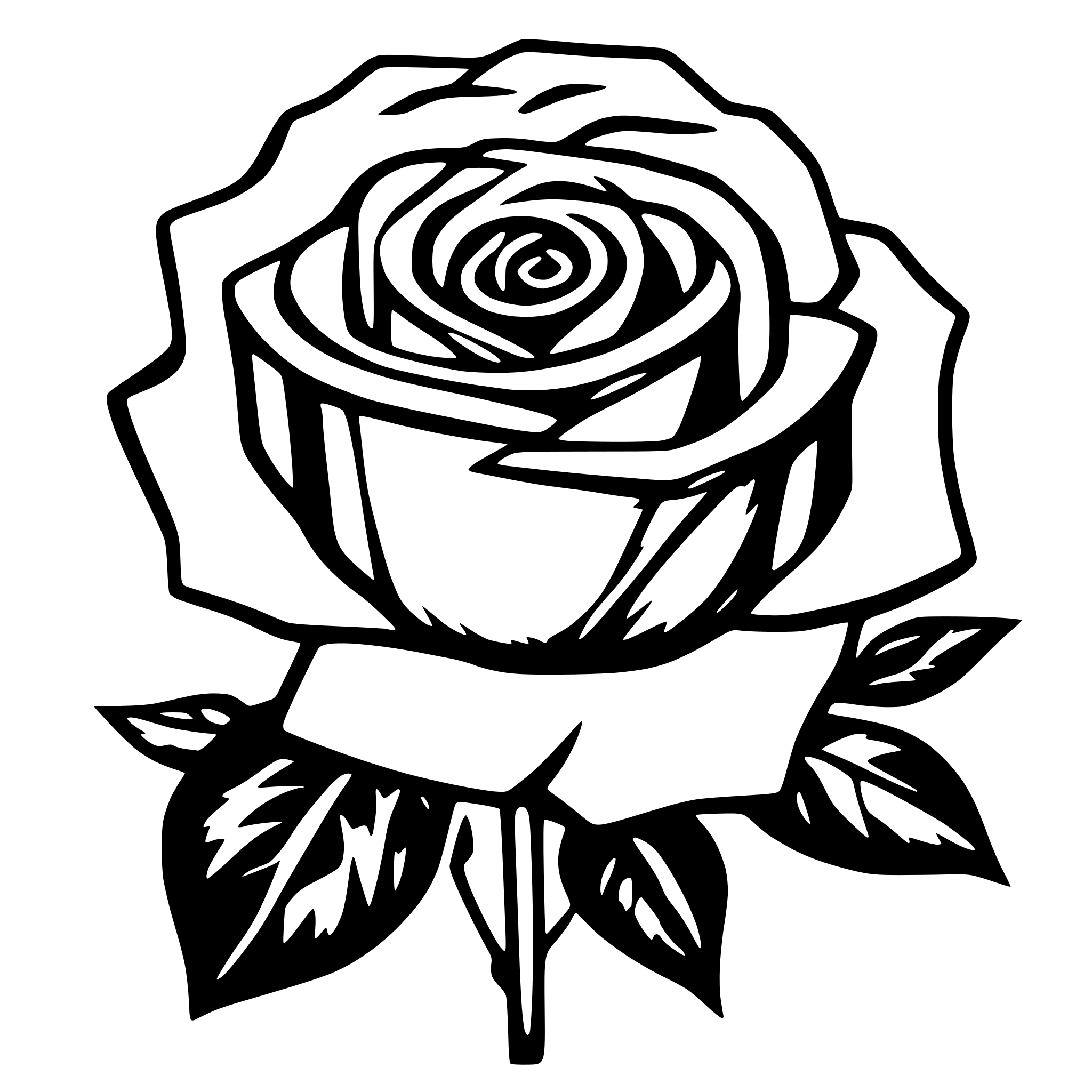 AI-generated SVG of a generate me a simple elegant rose head