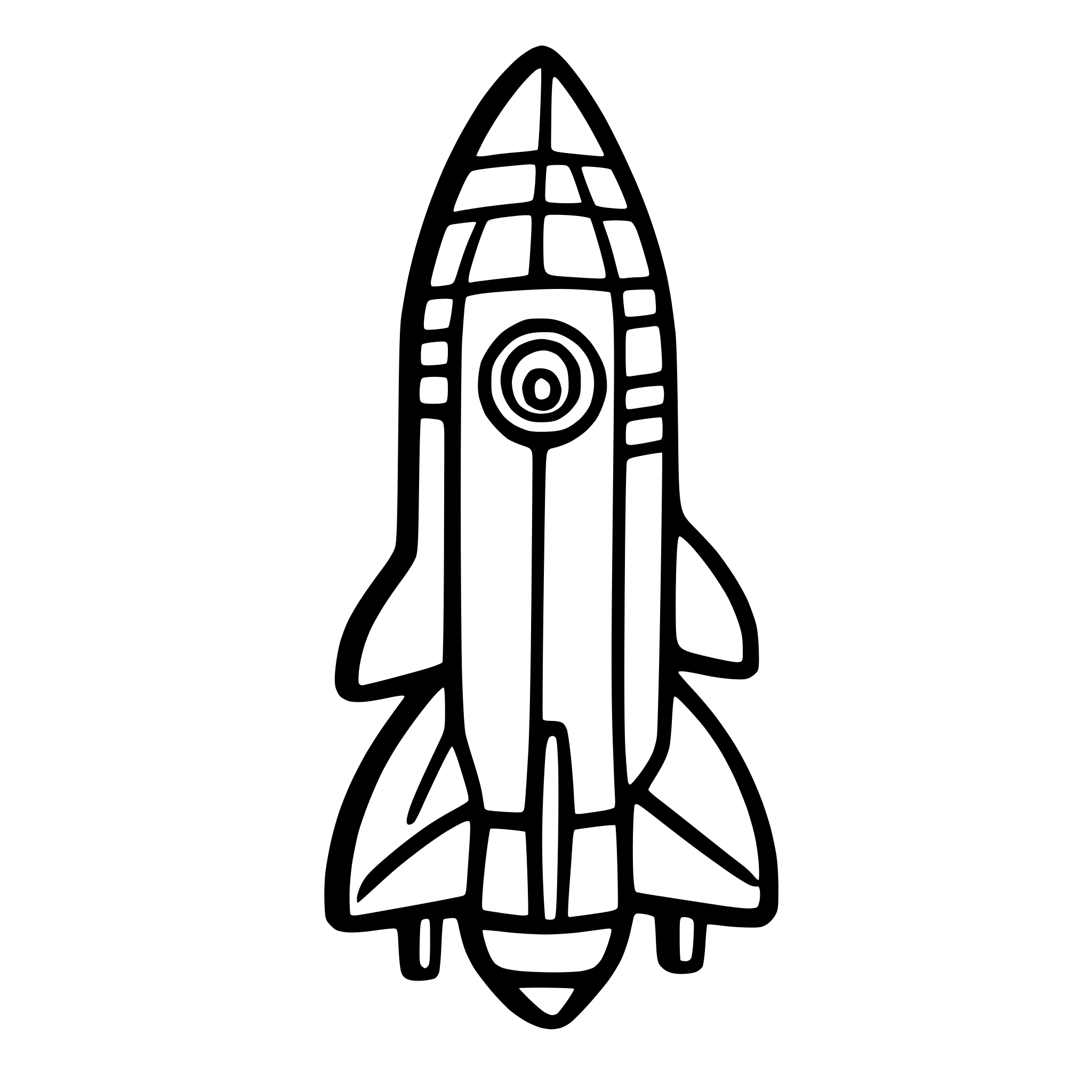 AI-generated SVG of a a simple rocket made of several compartment