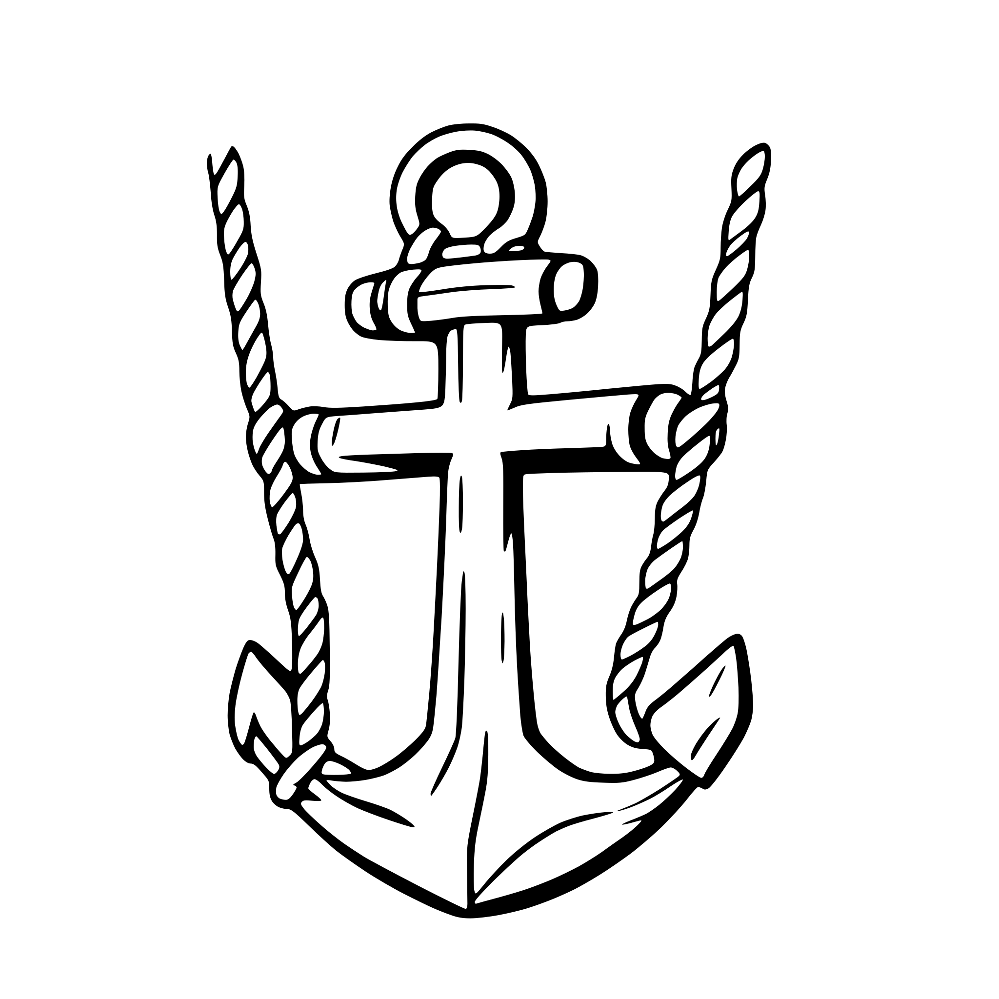 AI-generated SVG of a sailor's anchor with rope
