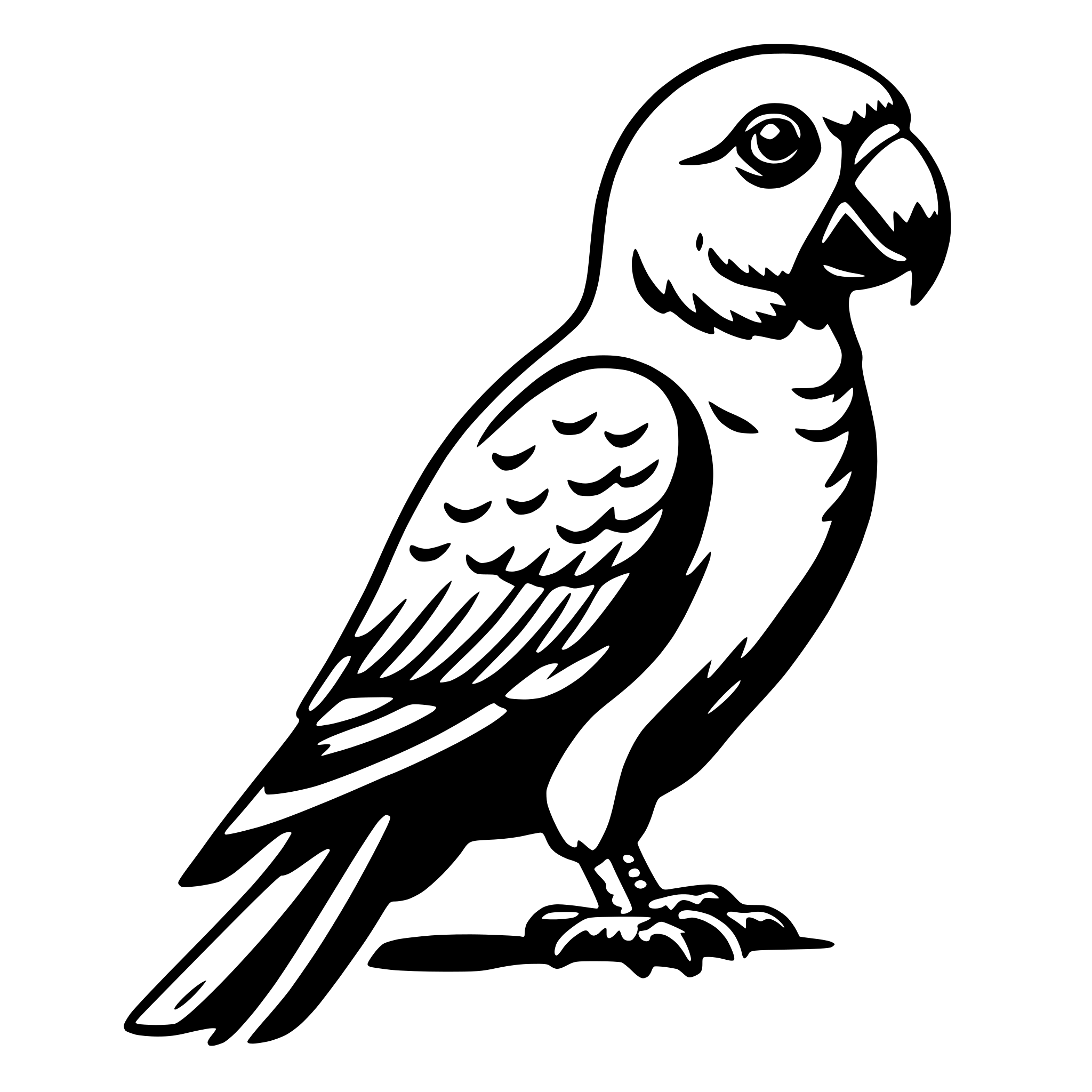 AI-generated SVG of a parrot