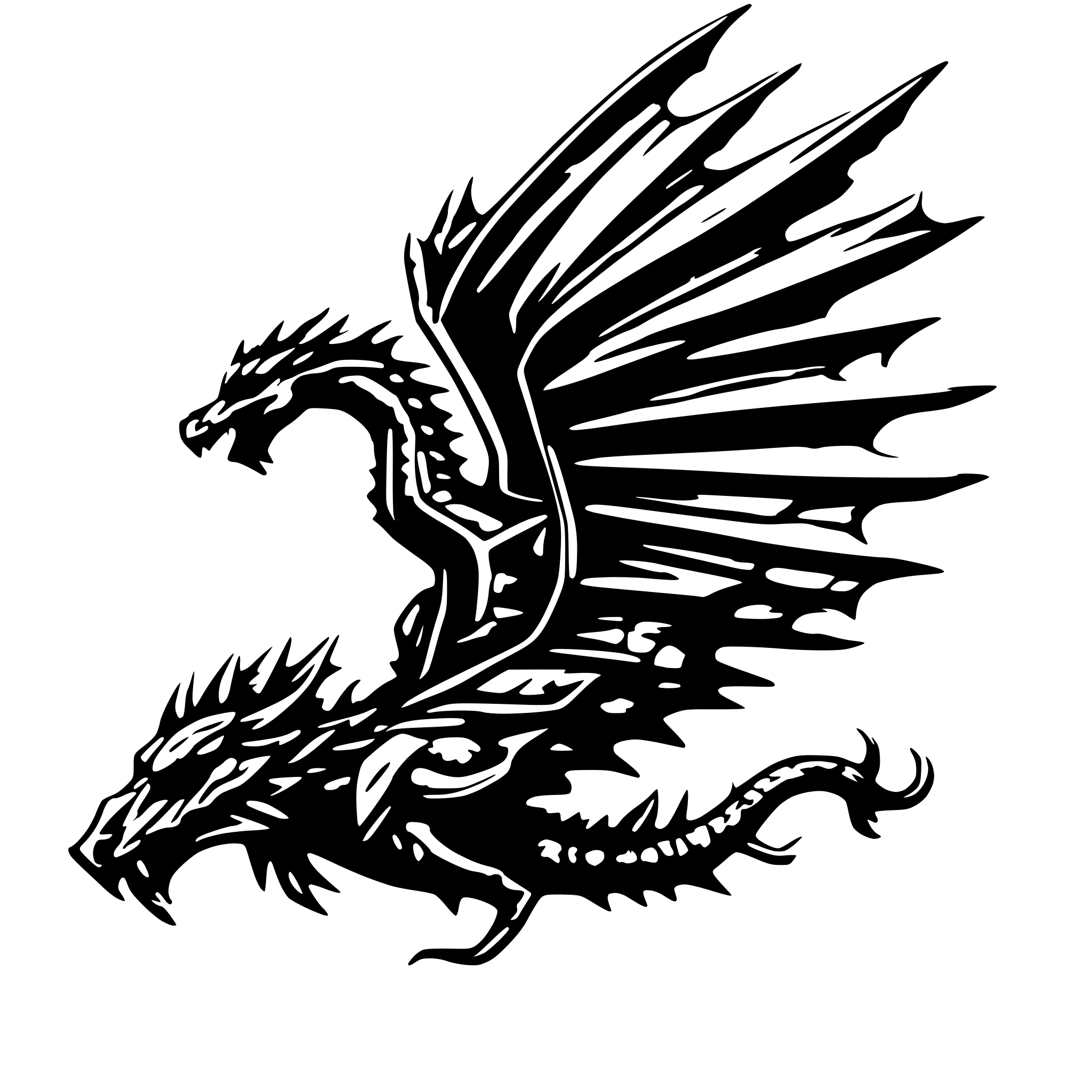 AI-generated SVG of a make a dragon flying on a broomstick