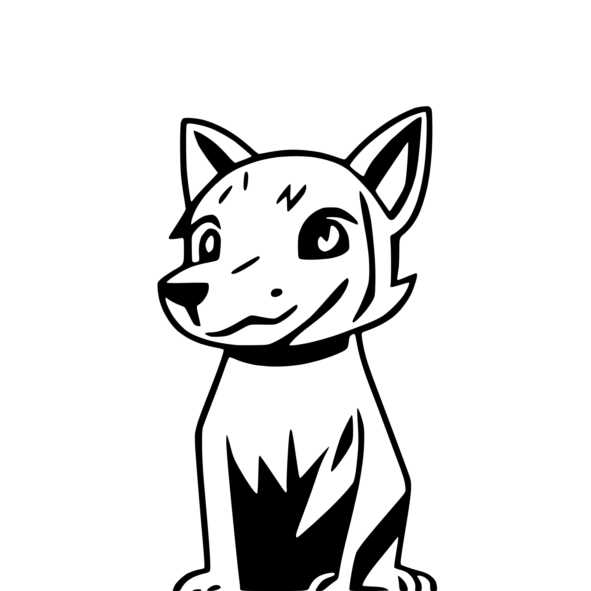 AI-generated SVG of a dog with wagging tail