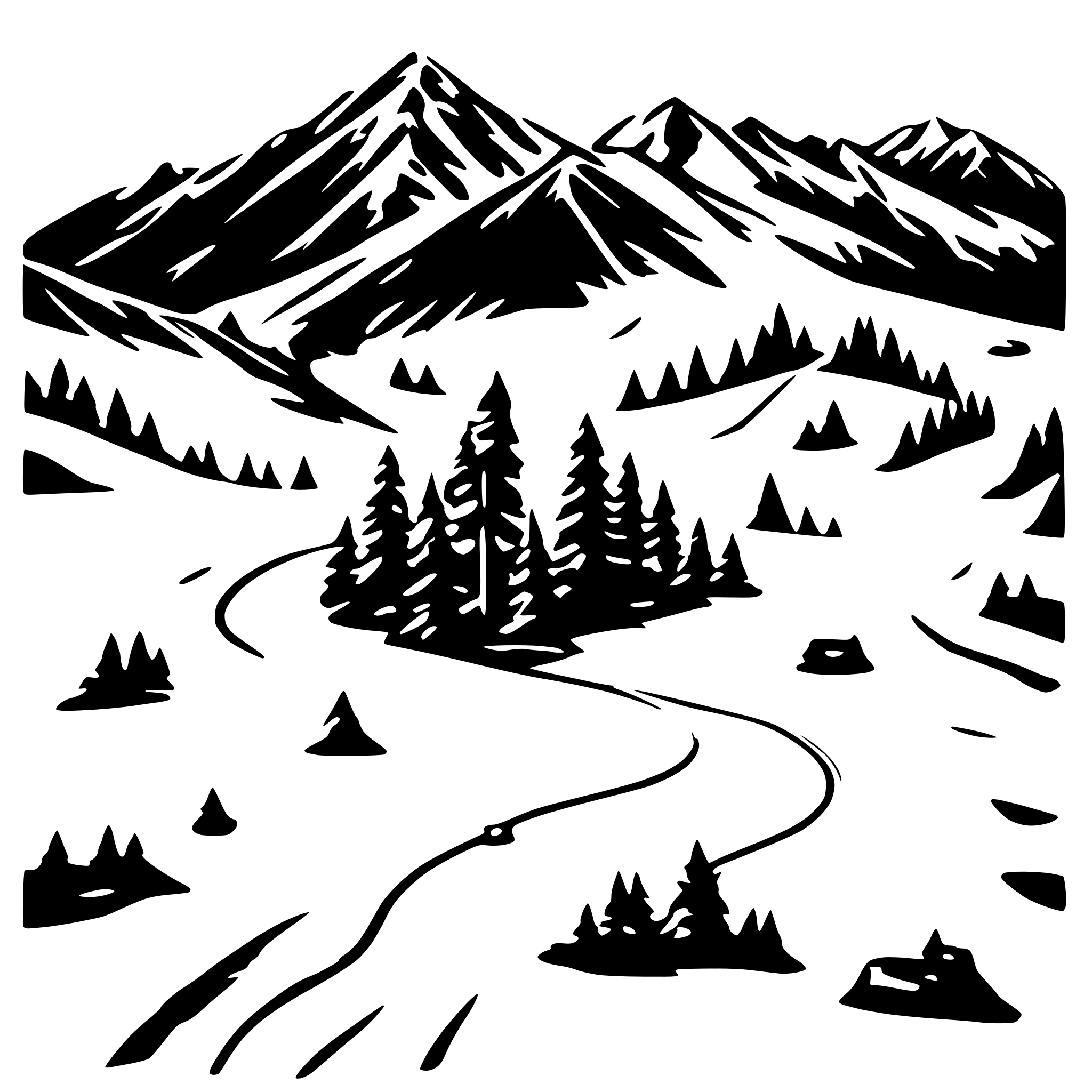 AI-generated SVG of 'Map of ski trail.'