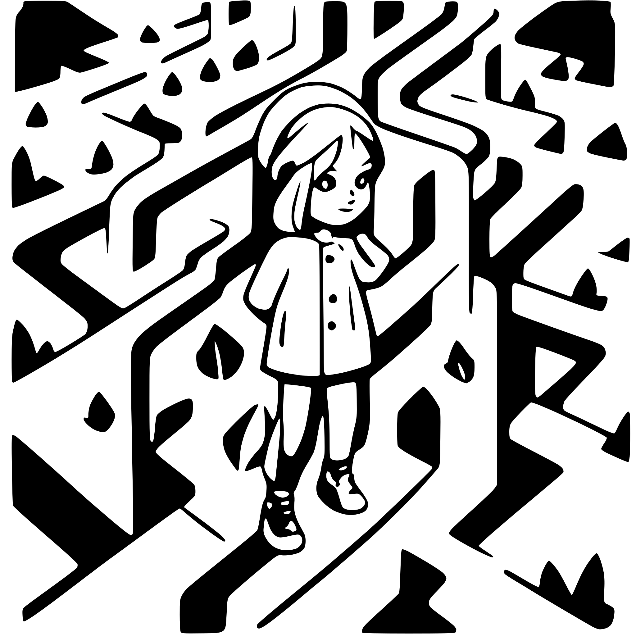 AI-generated SVG of a Illustration style, white background, a small person hesitates in front of multiple paths