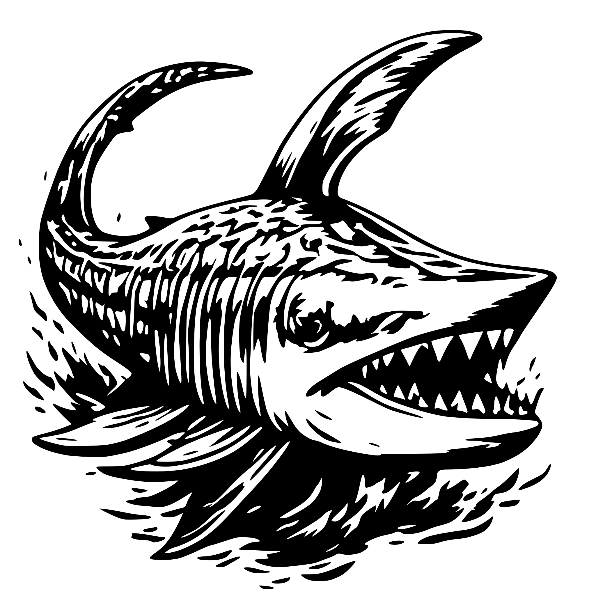 AI-generated SVG of a shark