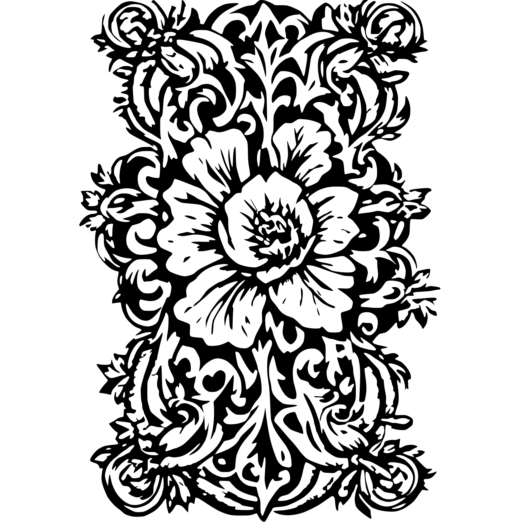 AI-generated SVG of a vintage baroque floral filigree