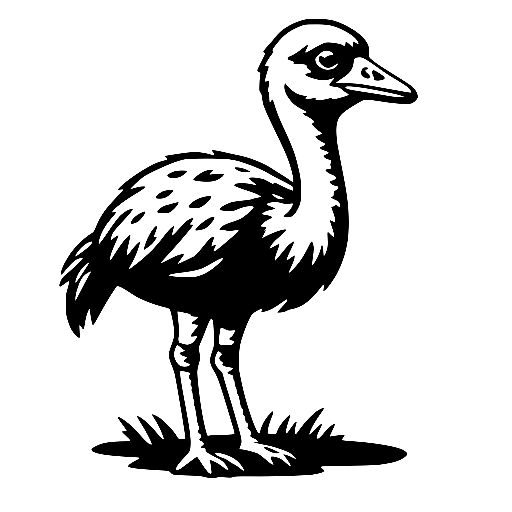 AI-generated SVG of a ostrich