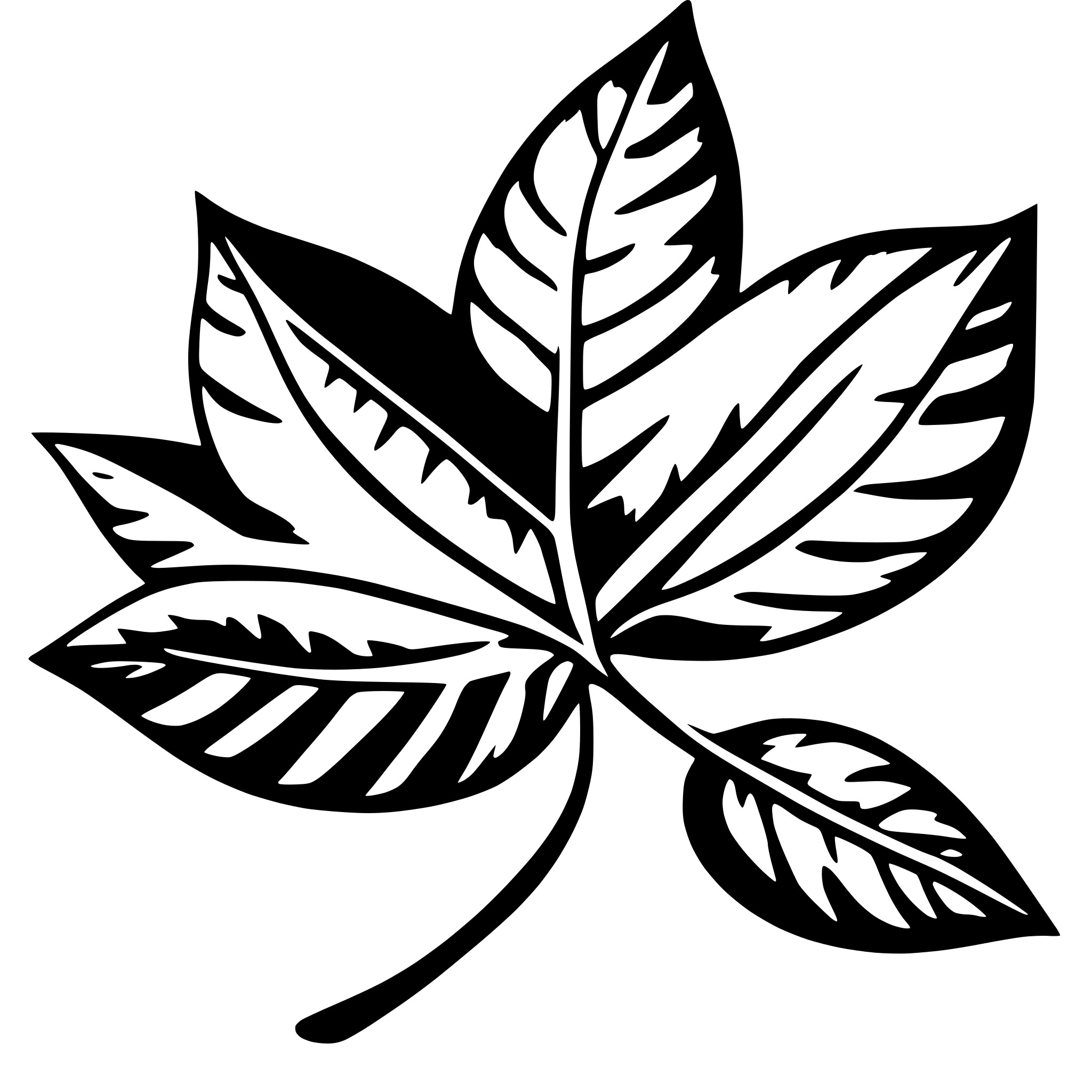 AI-generated SVG of a 1 very simple leaf falling