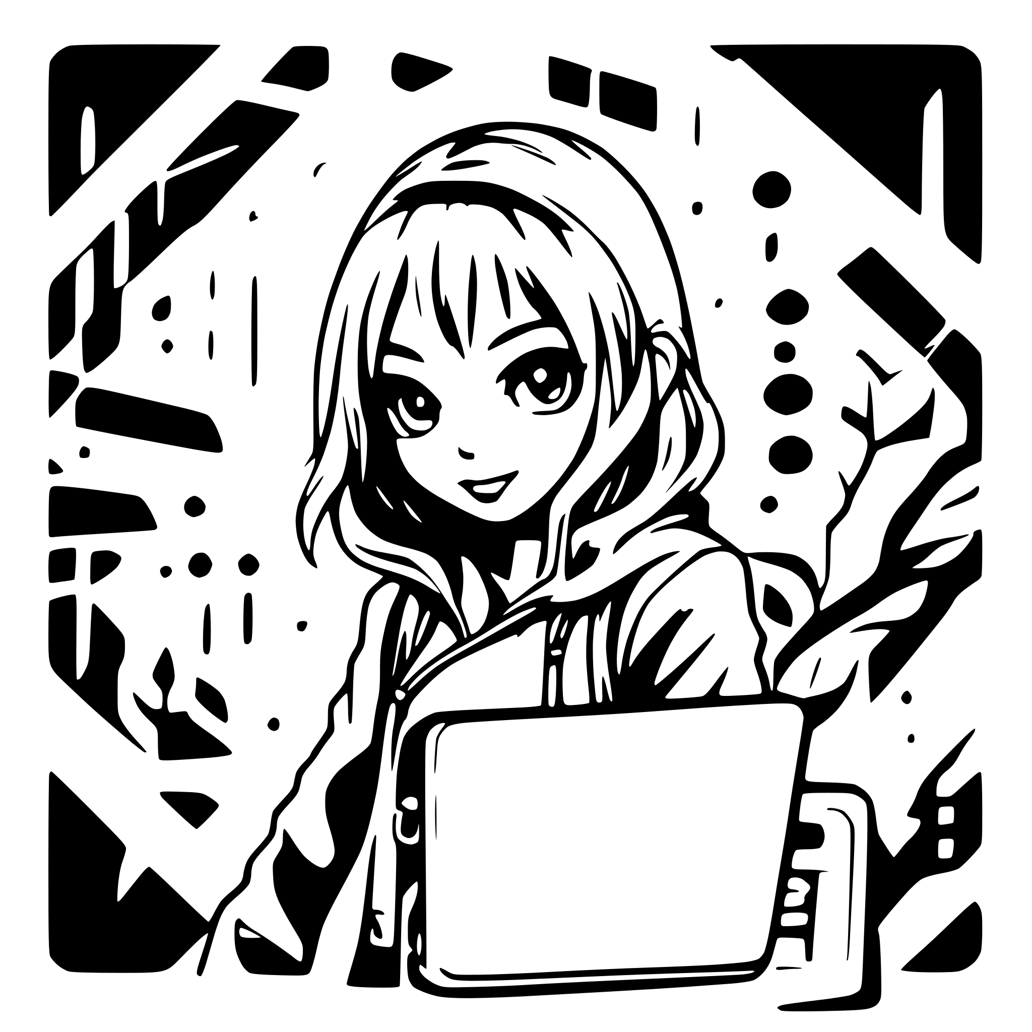 AI-generated SVG of a cute hacker avatar