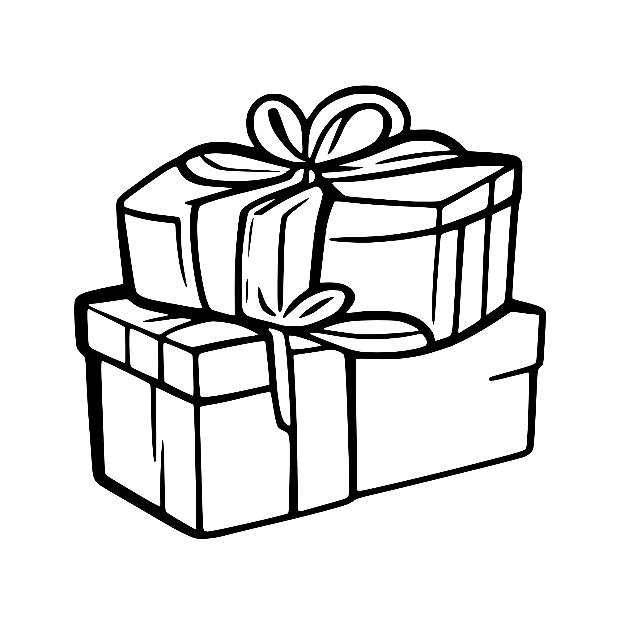 AI-generated SVG of 'christmas gifts floating'