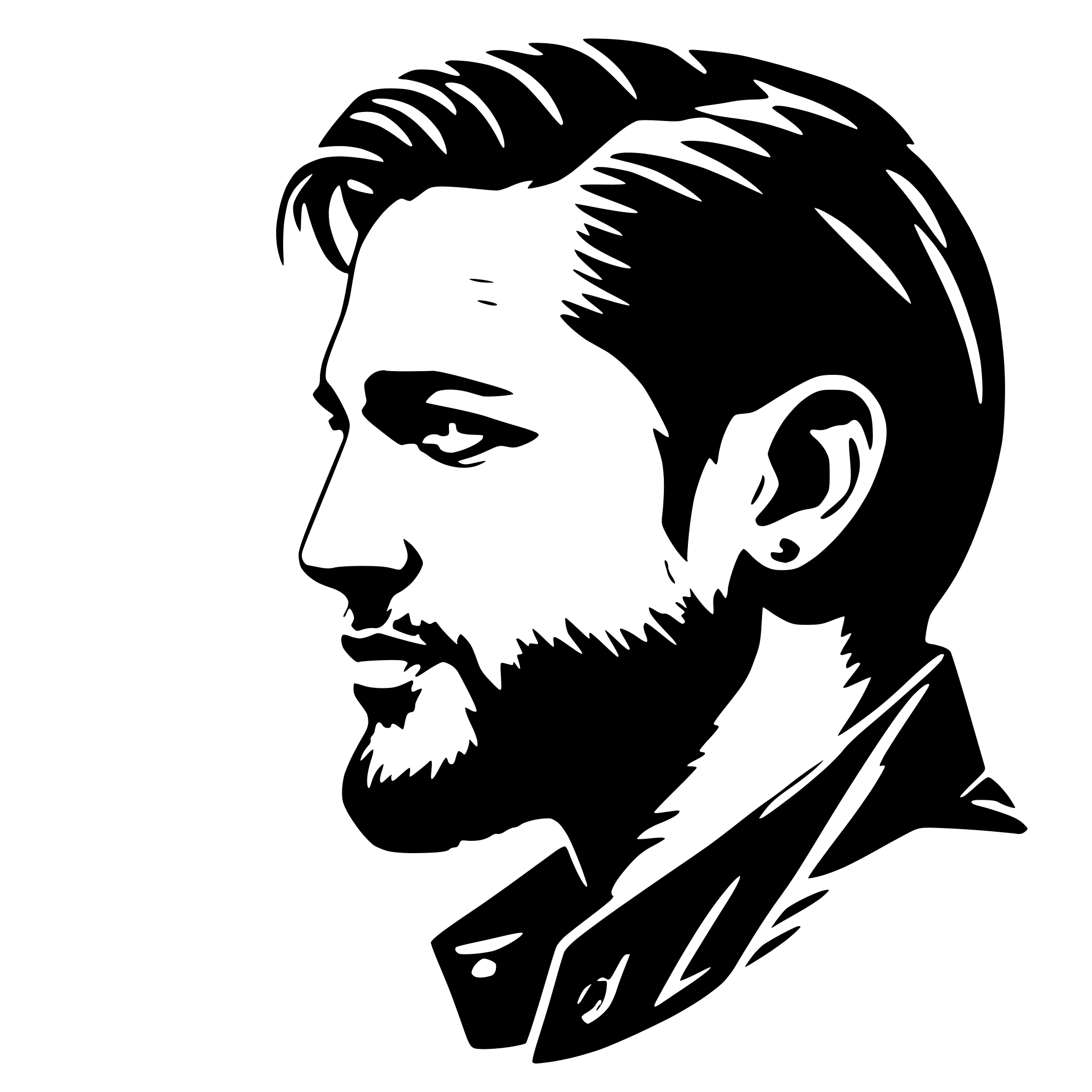 AI-generated SVG of a tom hardy profile