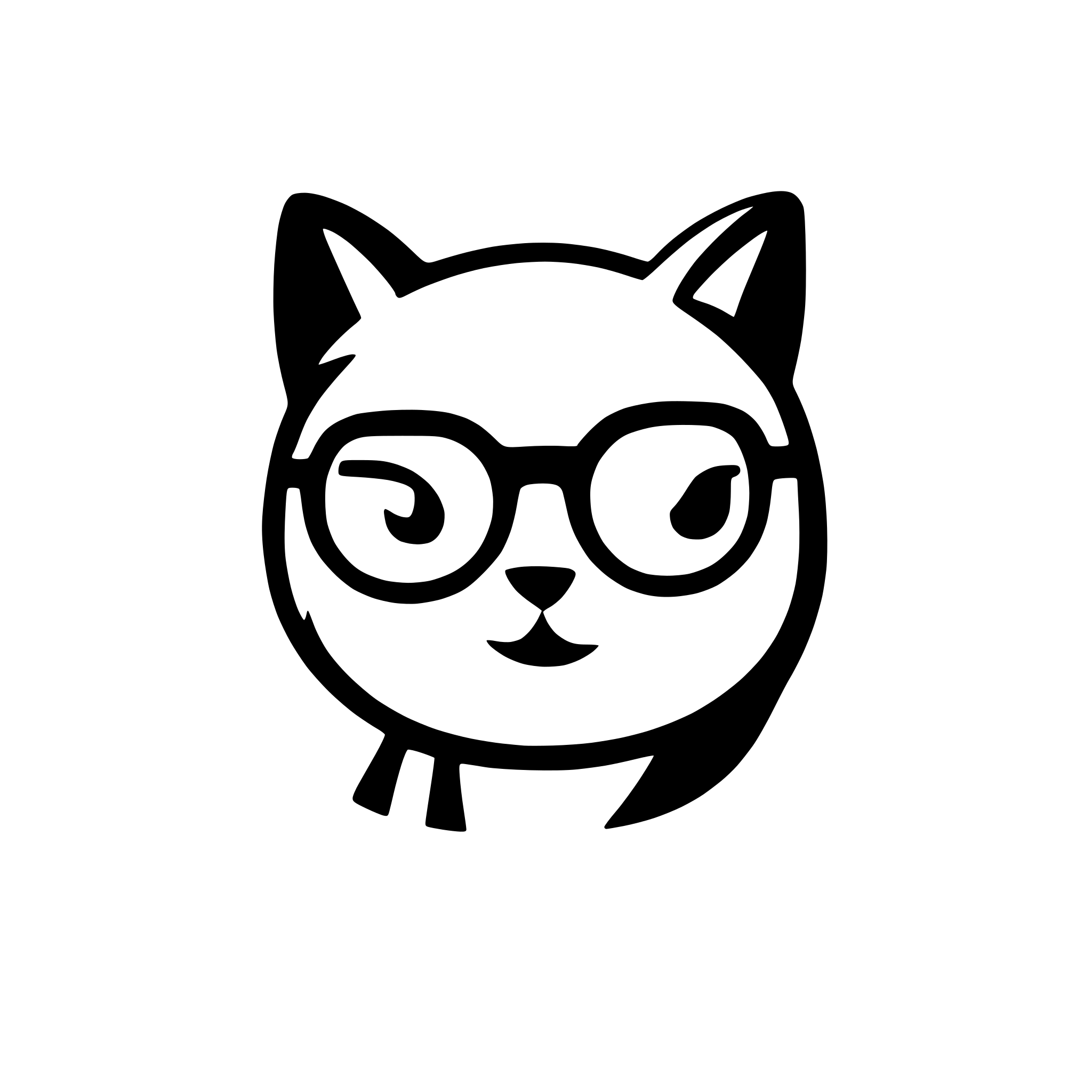 AI-generated SVG of a fluffy cat in glasses