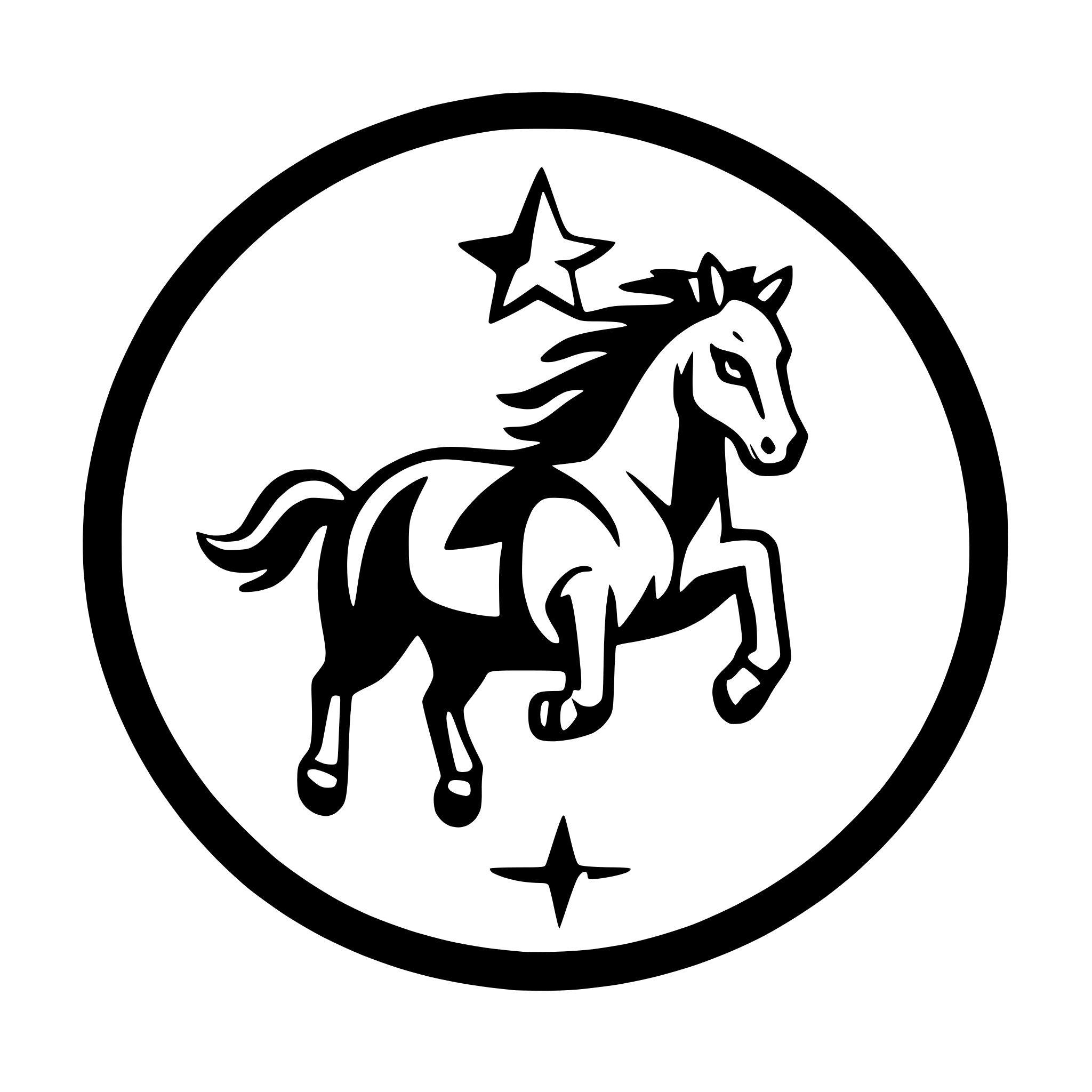 AI-generated SVG of a dynamic running horse and star