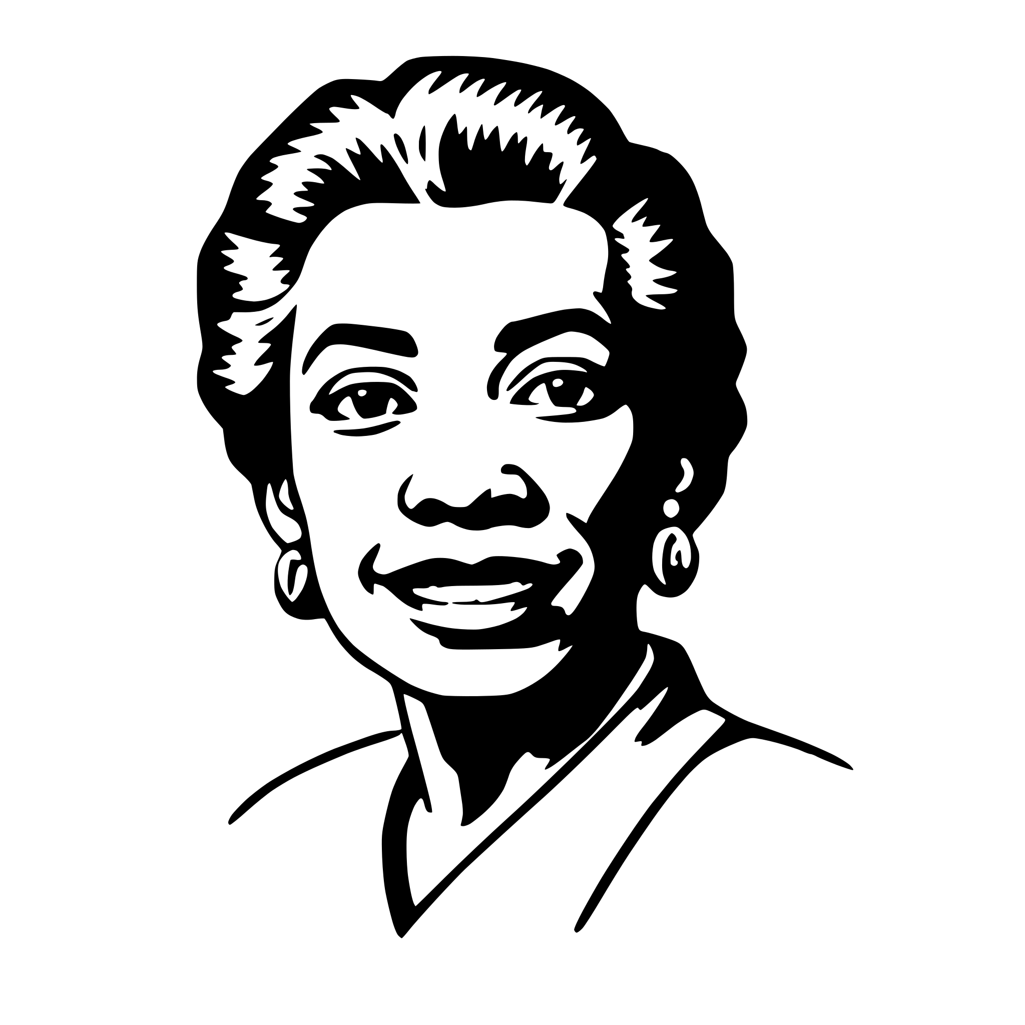AI-generated SVG of a maya angelou