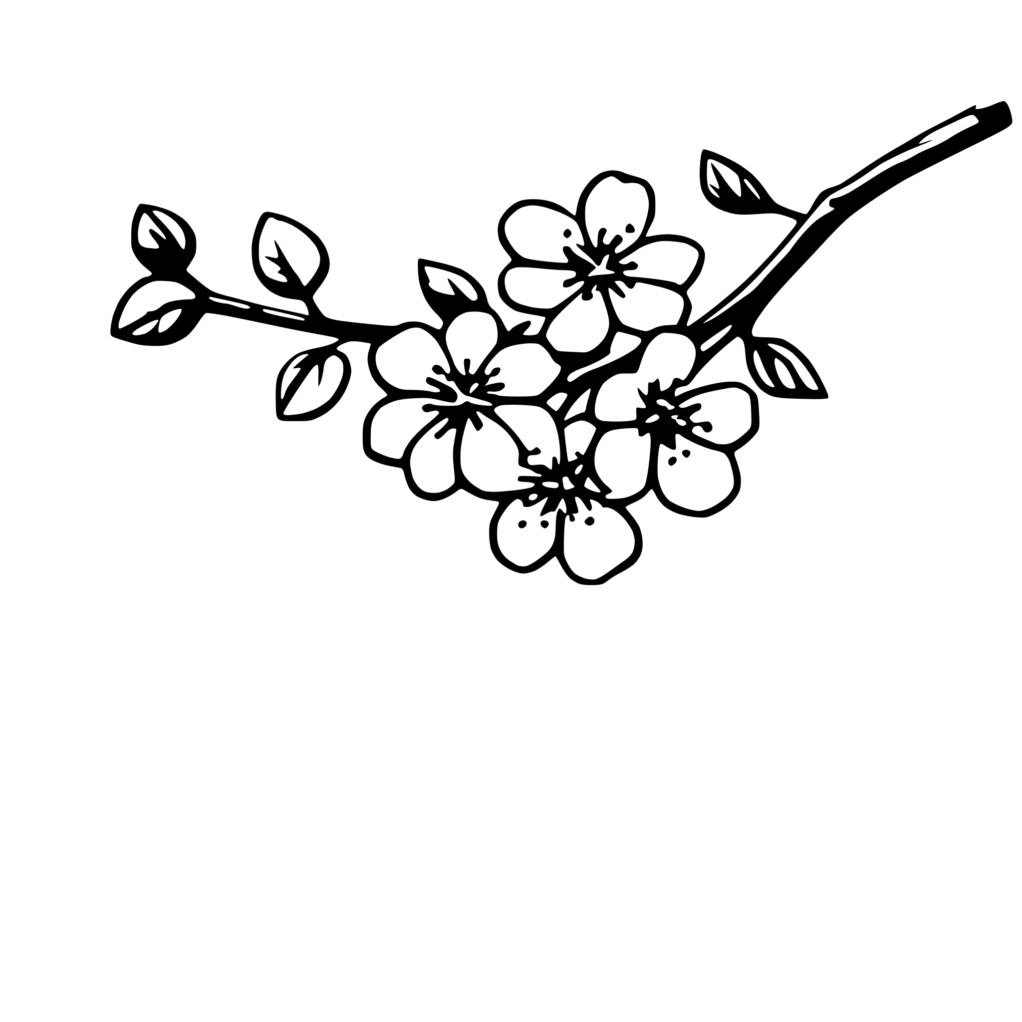 AI-generated SVG of 'cherry blossom branch'