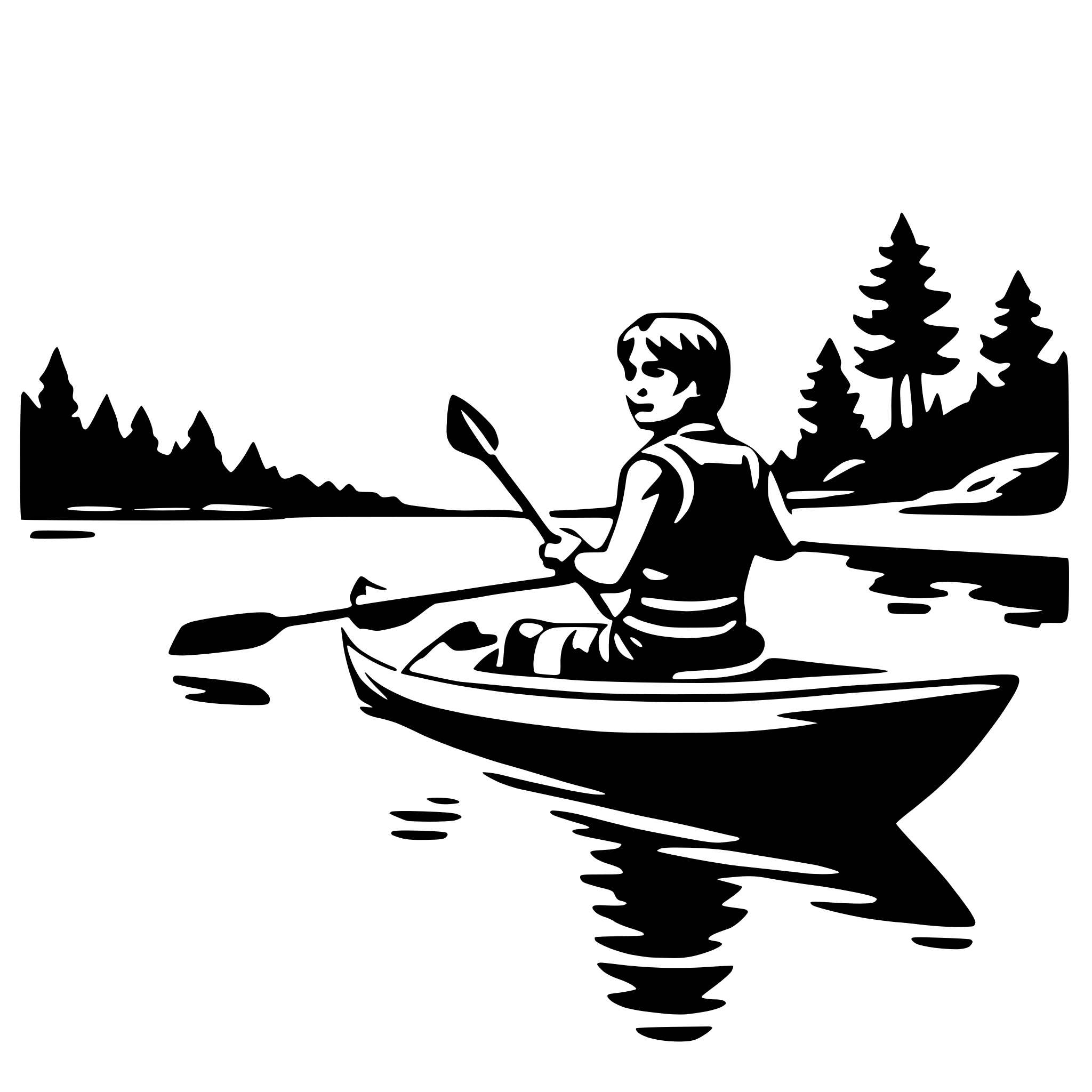 AI-generated SVG of a river kayaking trip