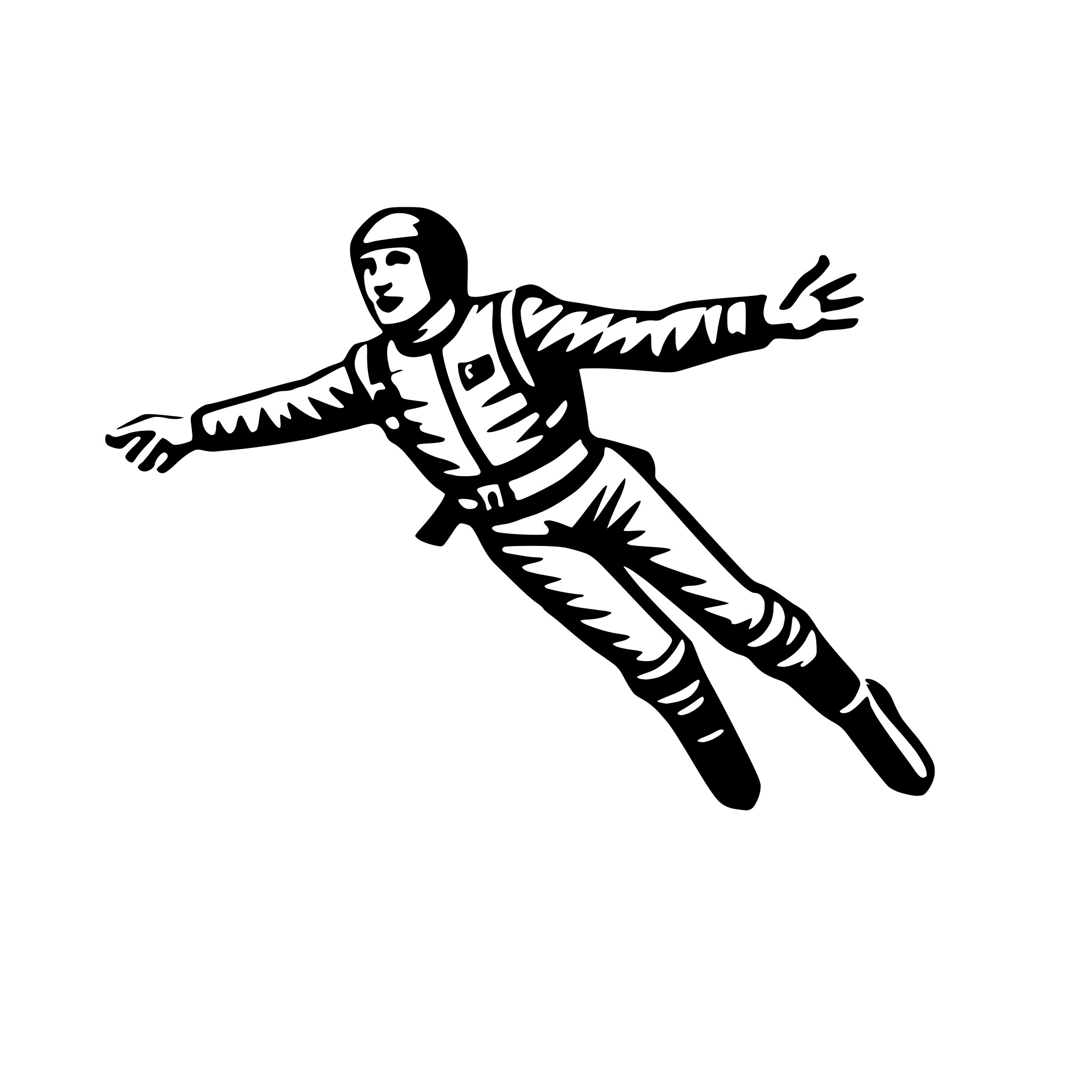 AI-generated SVG of 'skydiver in freefall'