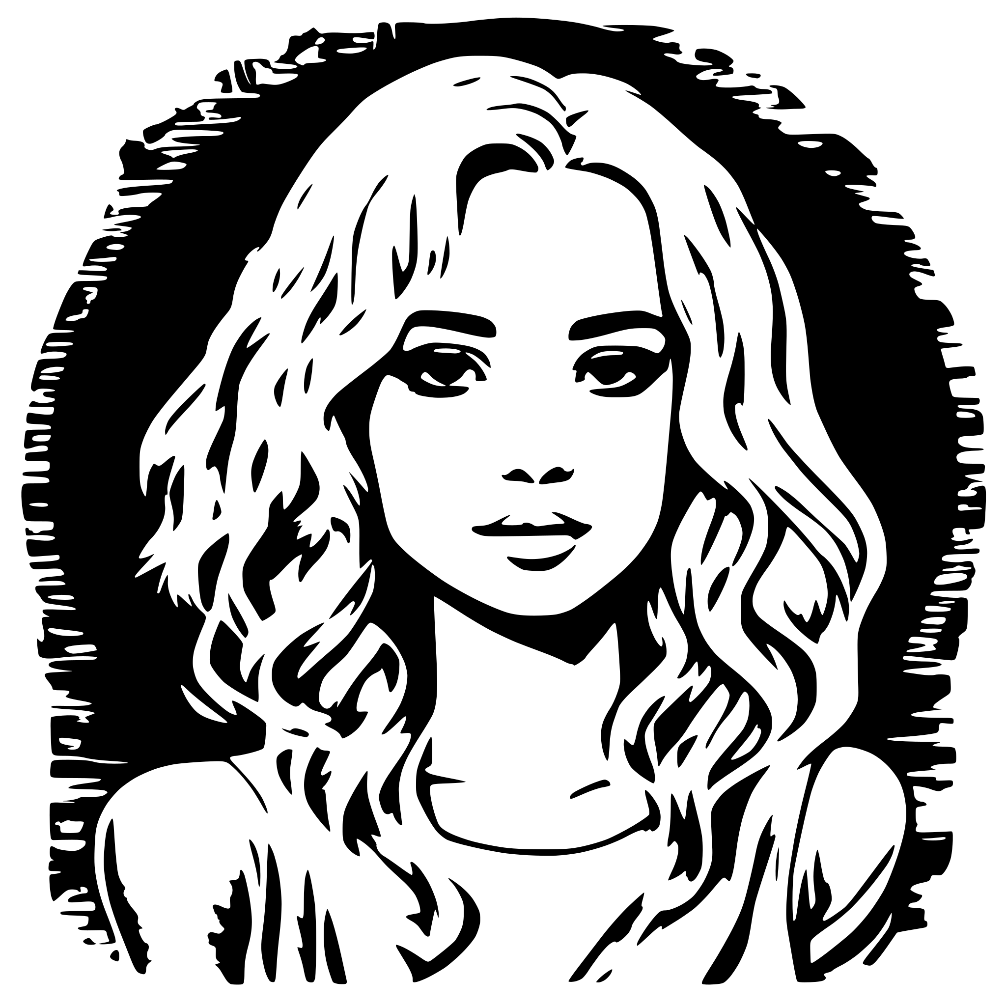 AI-generated SVG of a YOUNG BLOND GIRL METISSE EUROPEAN AND AFRICAN