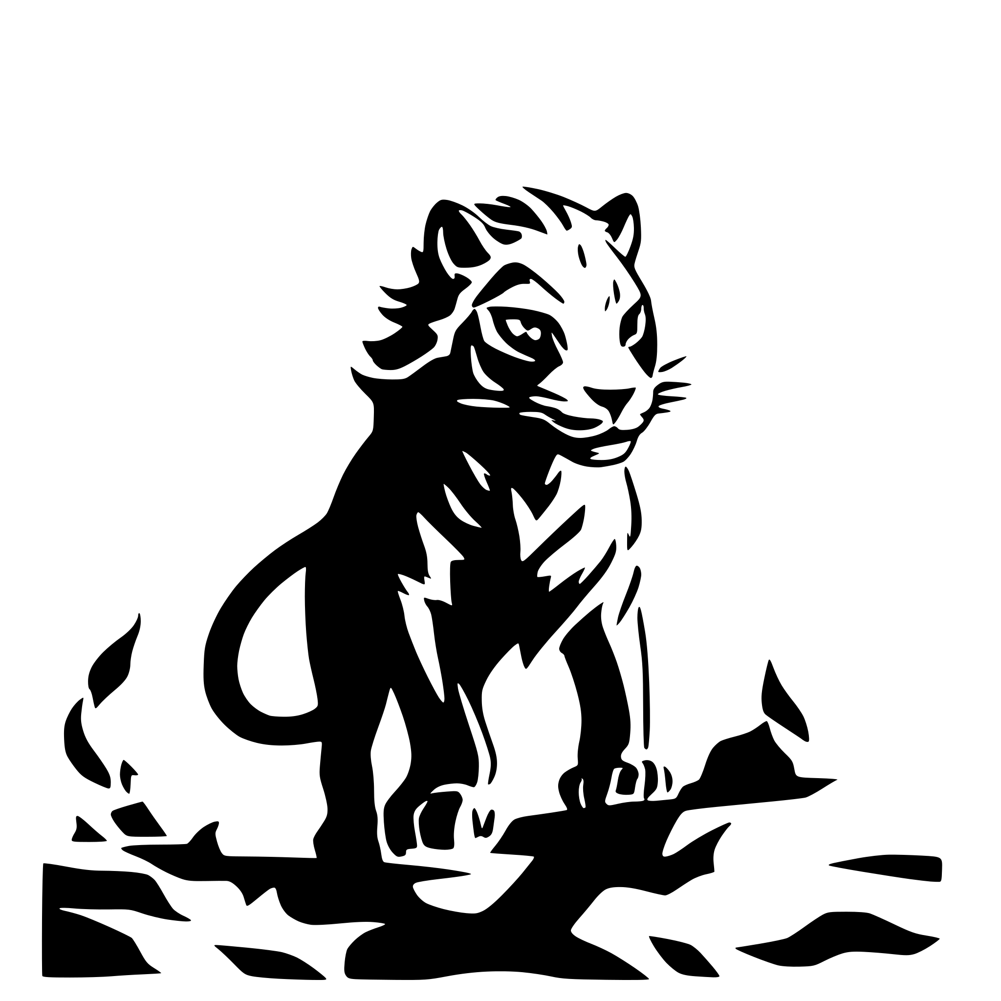 AI-generated SVG of a fire with tiger pouncing while looking fierce