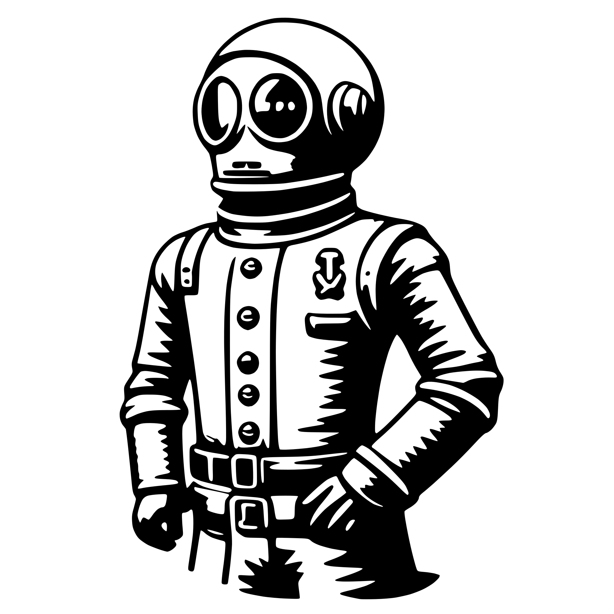 AI-generated SVG of a deep sea diver