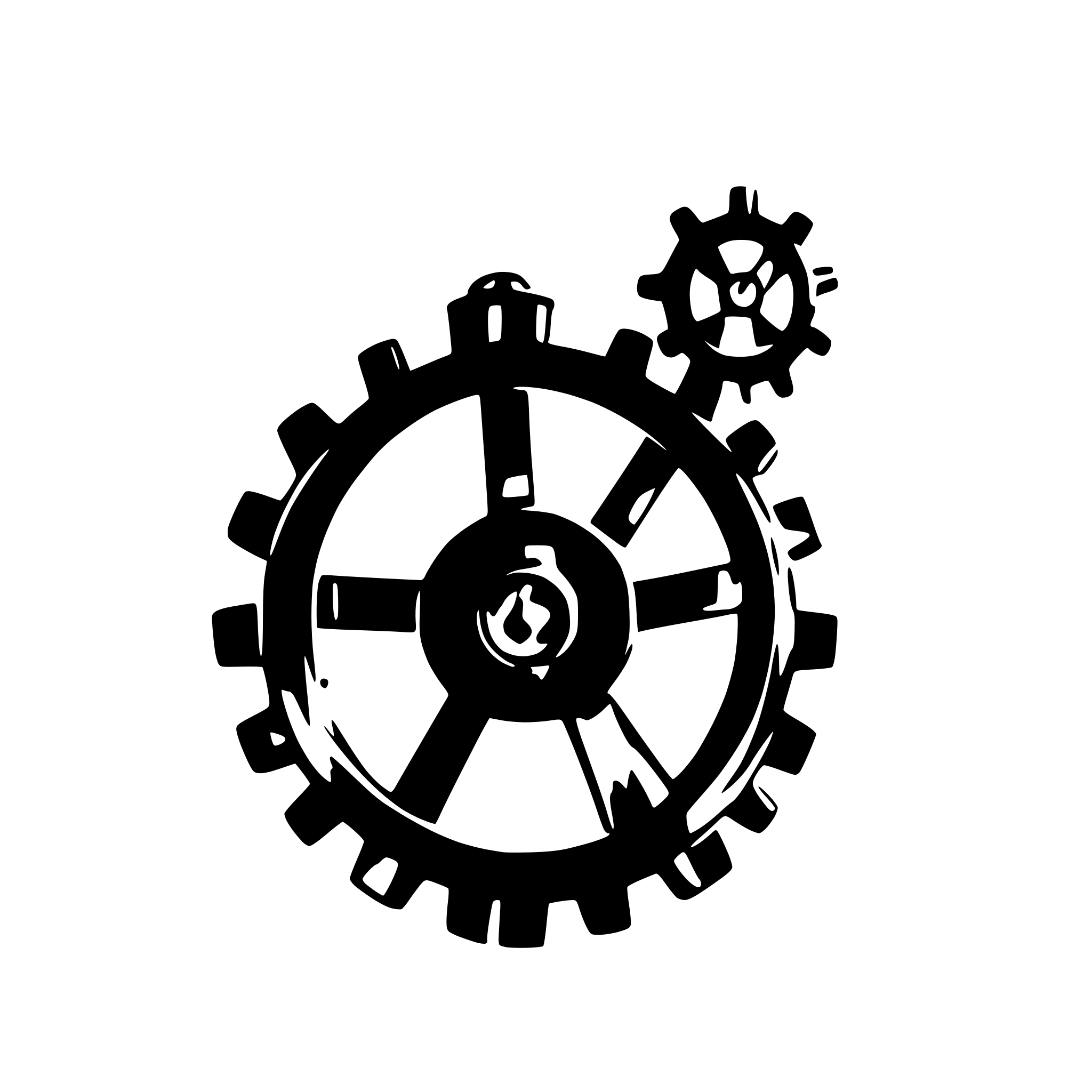 AI-generated SVG of 'steampunk cog silhouette'