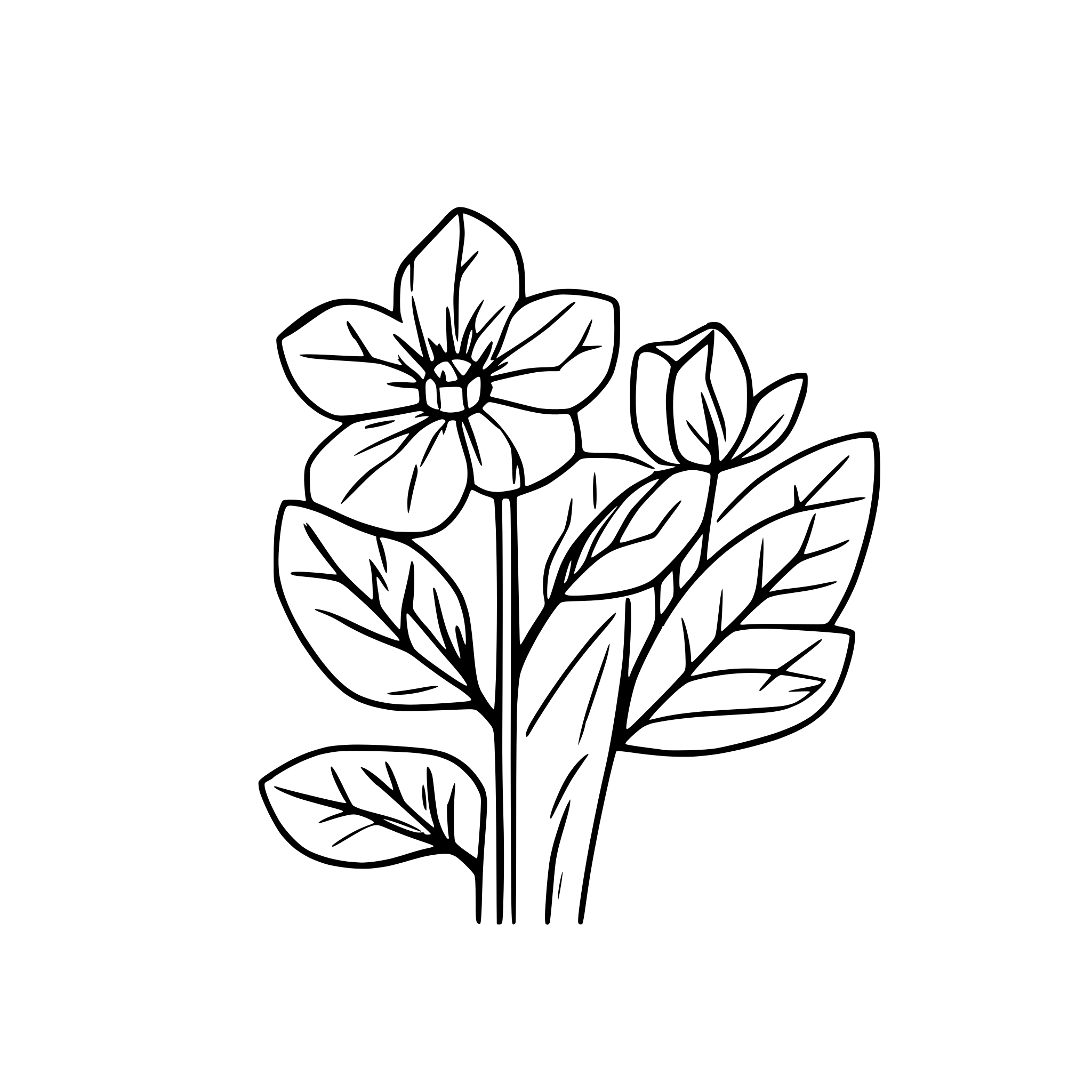AI-generated SVG of a line of flowers