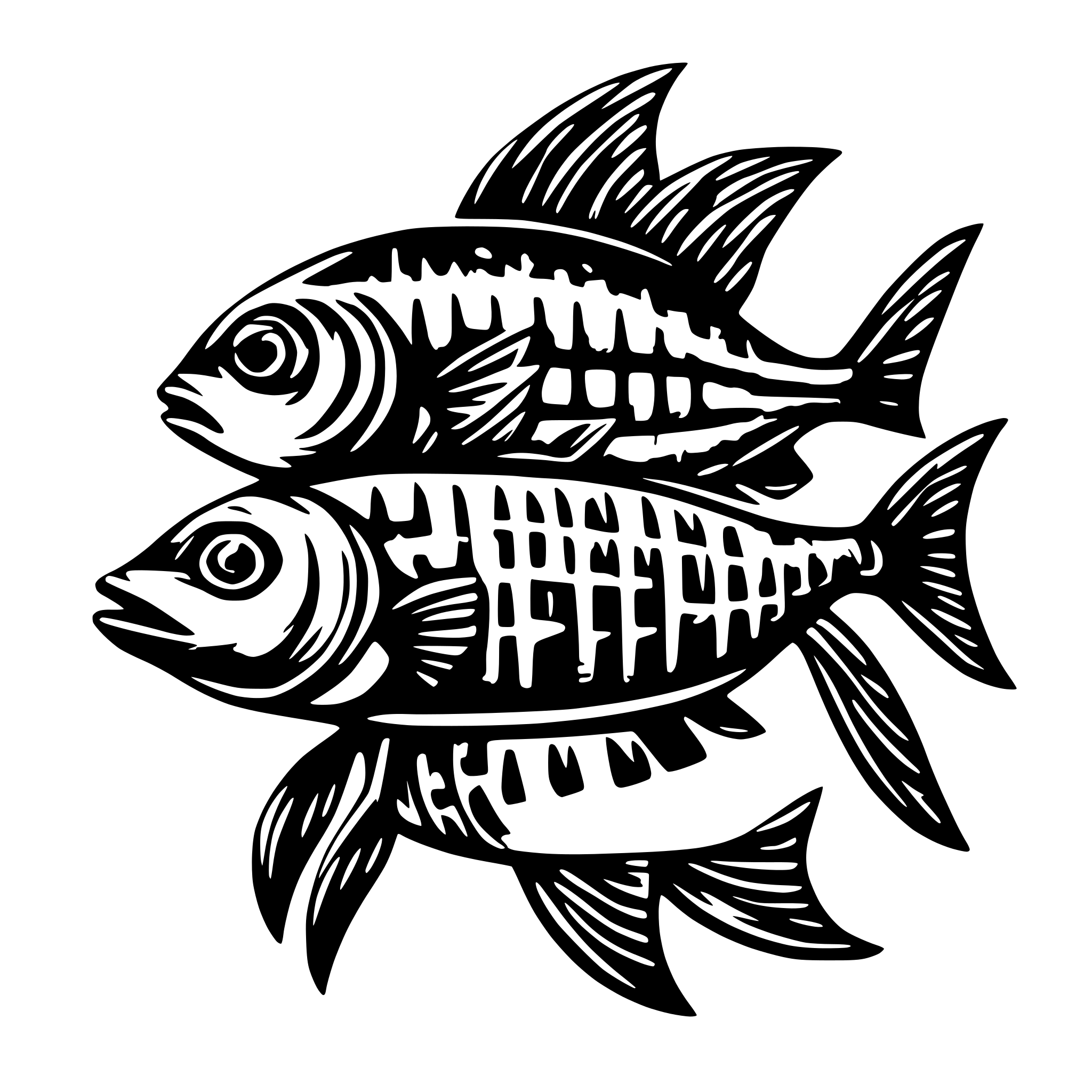 AI-generated SVG of a fishes