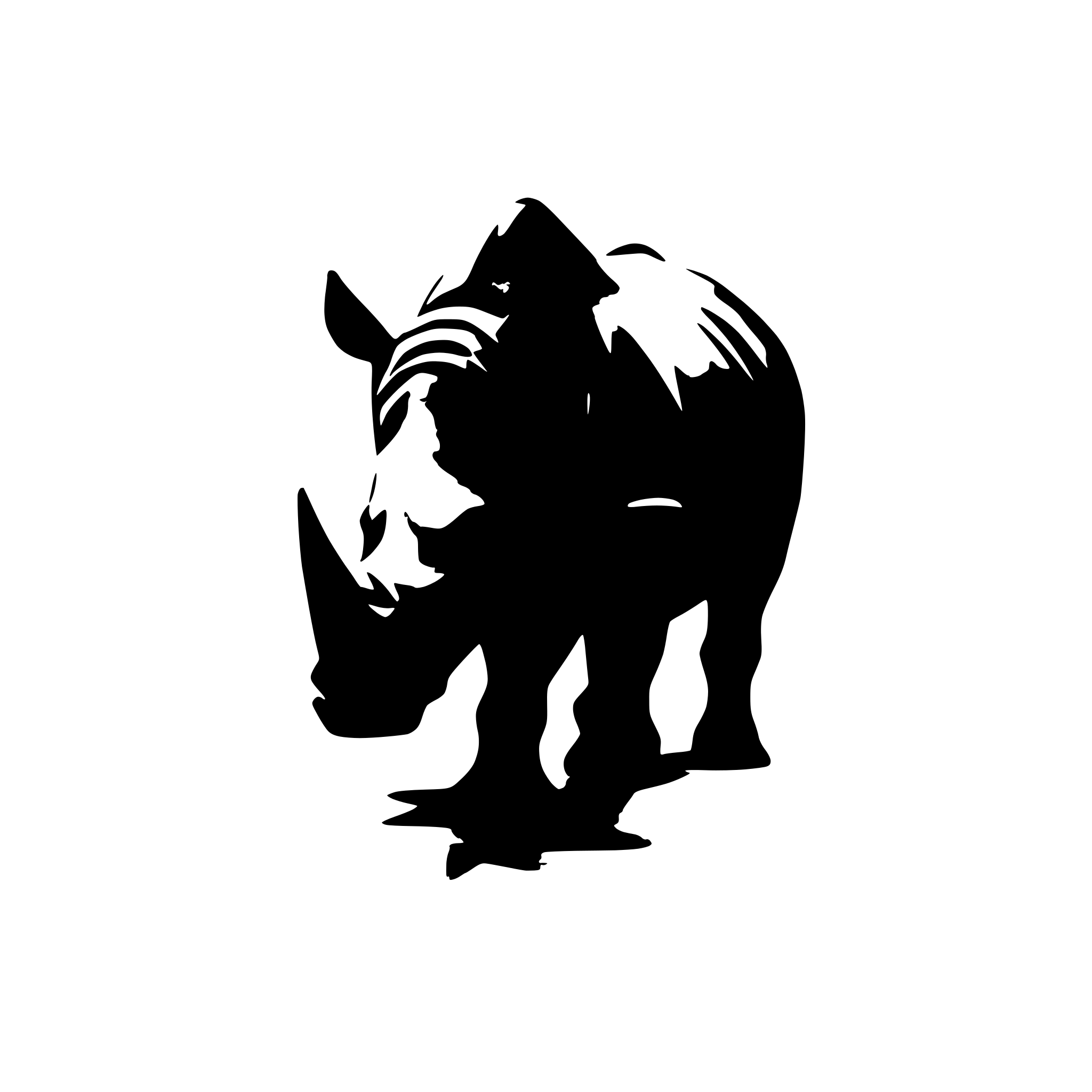 AI-generated SVG of 'rhino charging through dust'