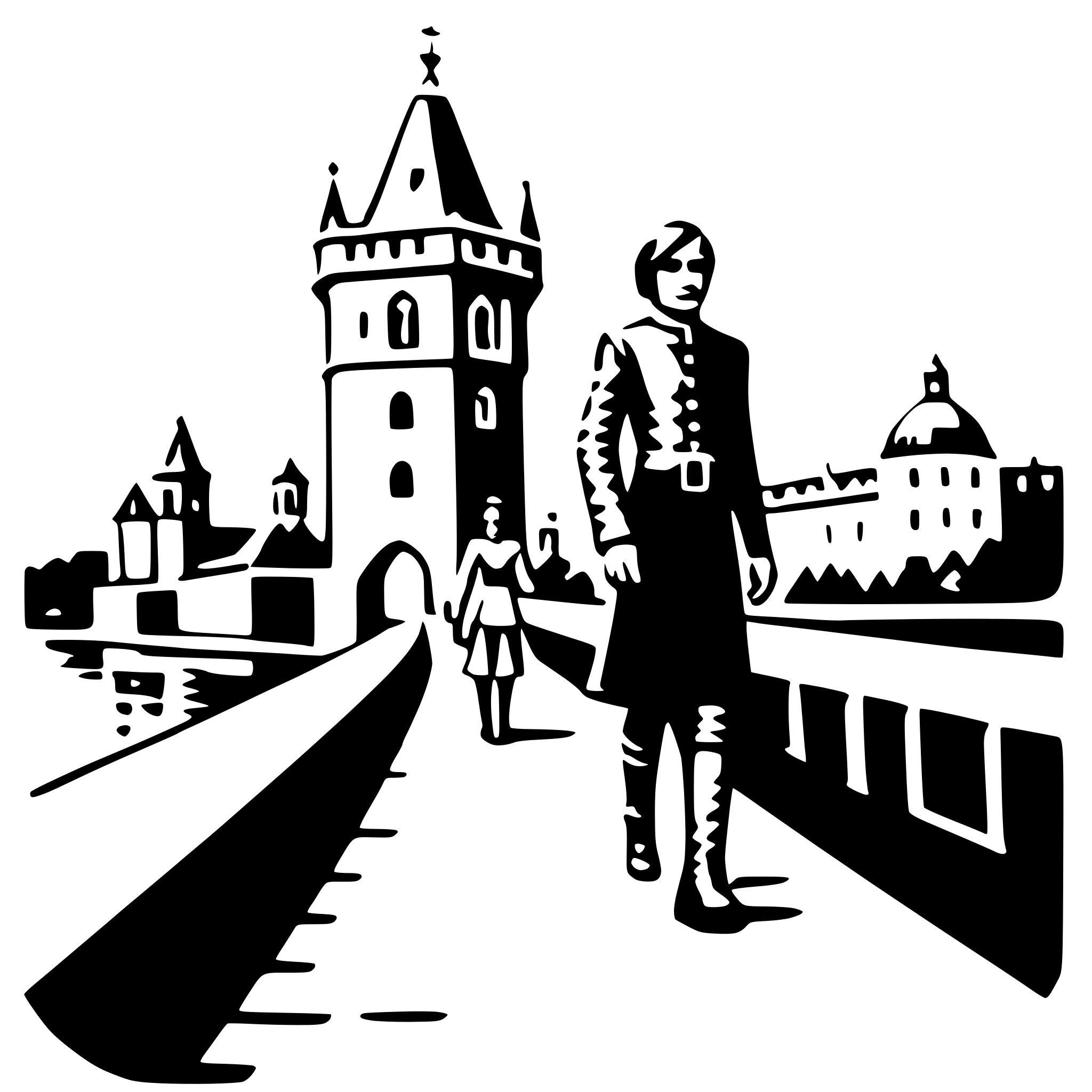 AI-generated SVG of a charles bridge