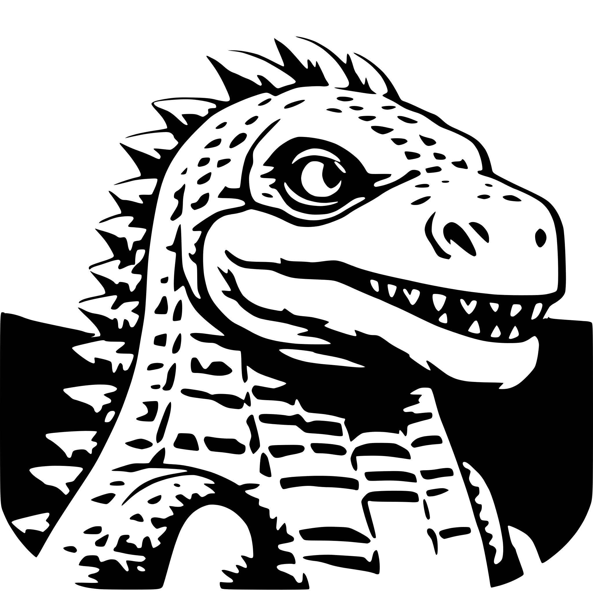 AI-generated SVG of a baby godzilla head
