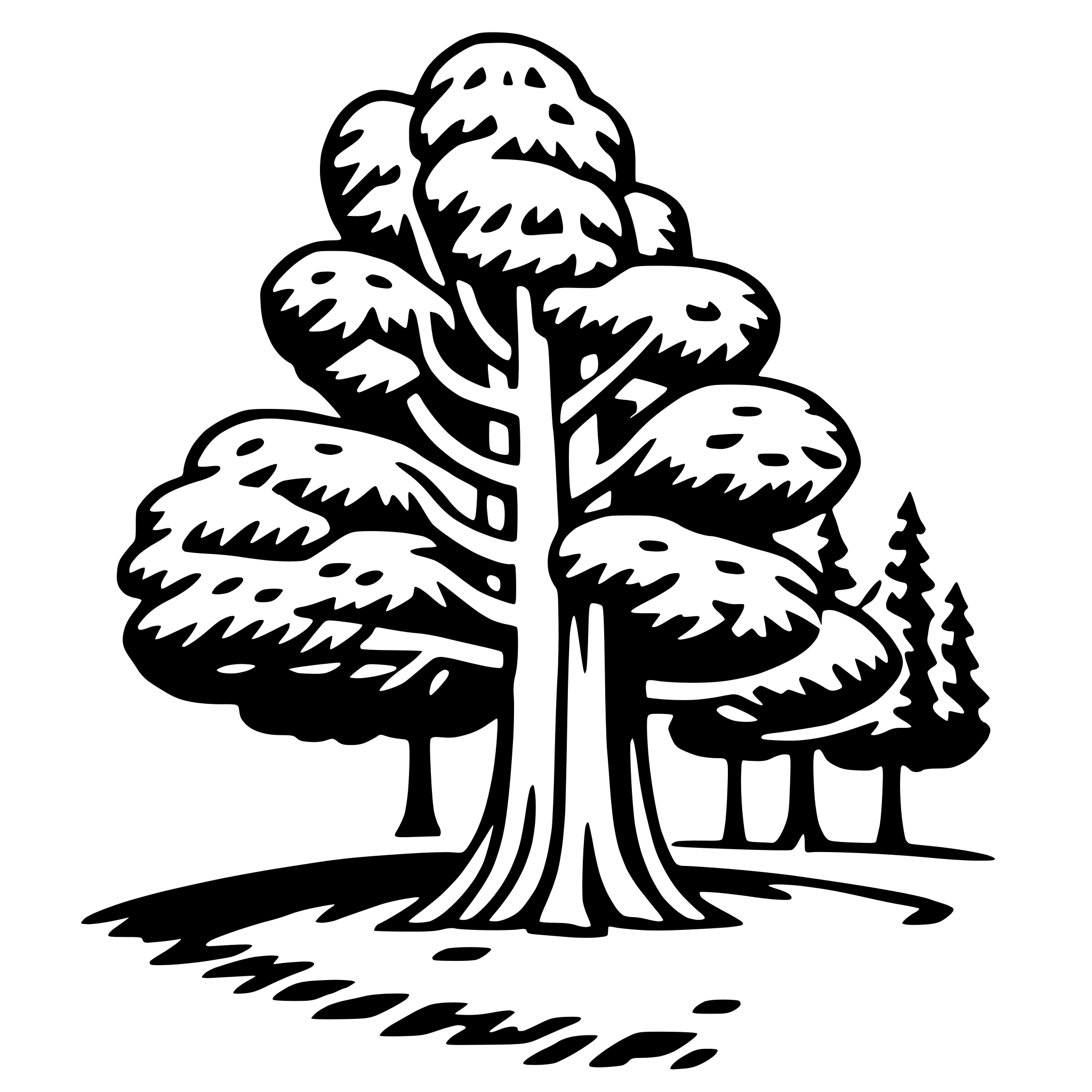 AI-generated SVG of a redwood tree