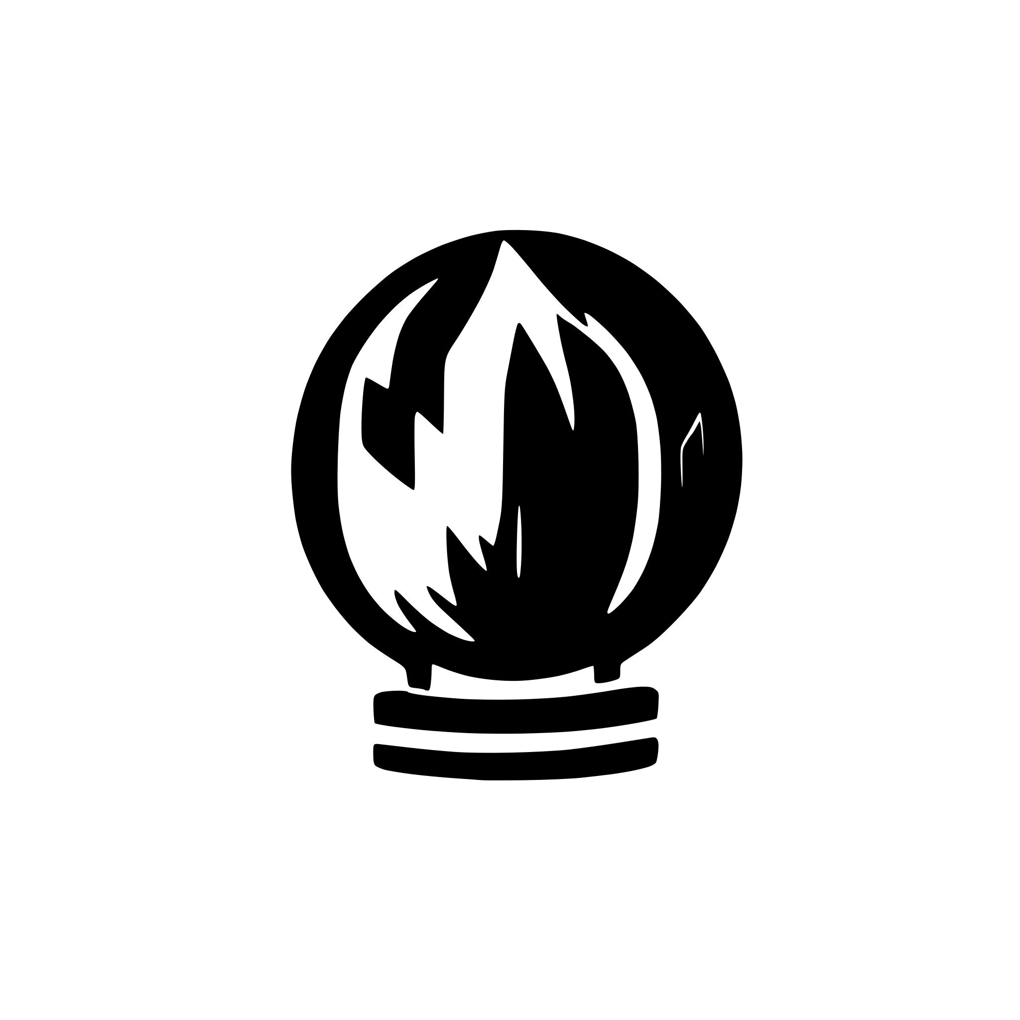 AI-generated SVG of a A modern logo featuring a dark-purple forge icon with a simple flame inside. Use bold teal and orange highlights. Keep the style minimalist and geometric.