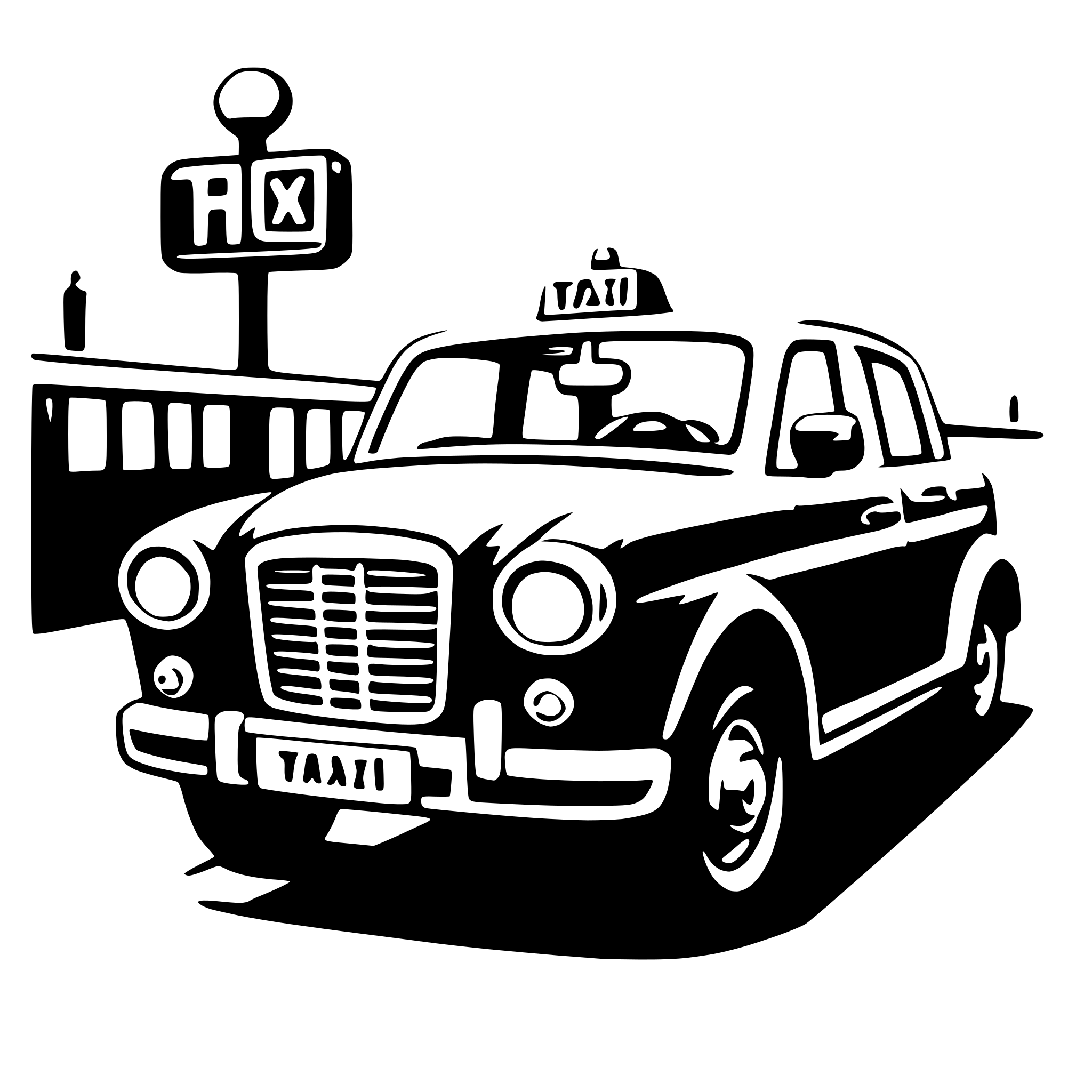 AI-generated SVG of a taxi