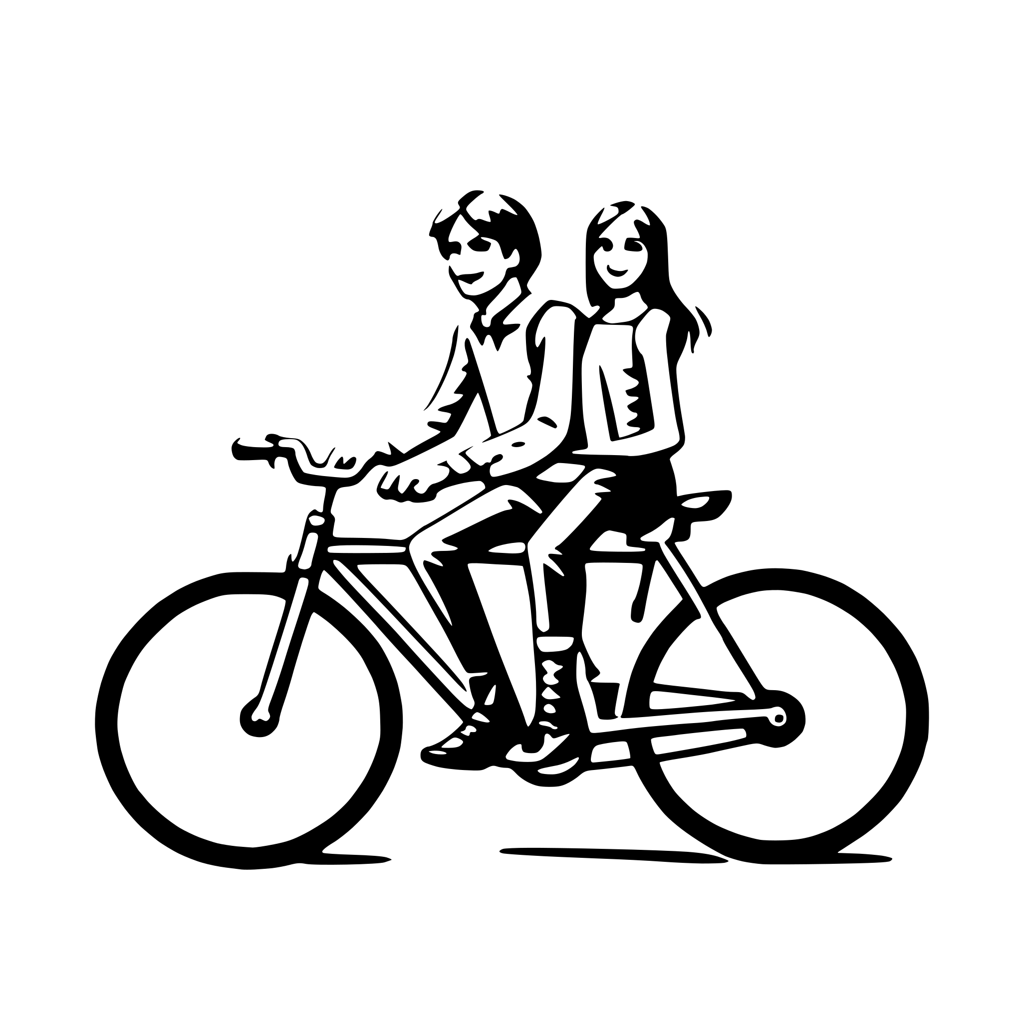 AI-generated SVG of a couple's tandem bike