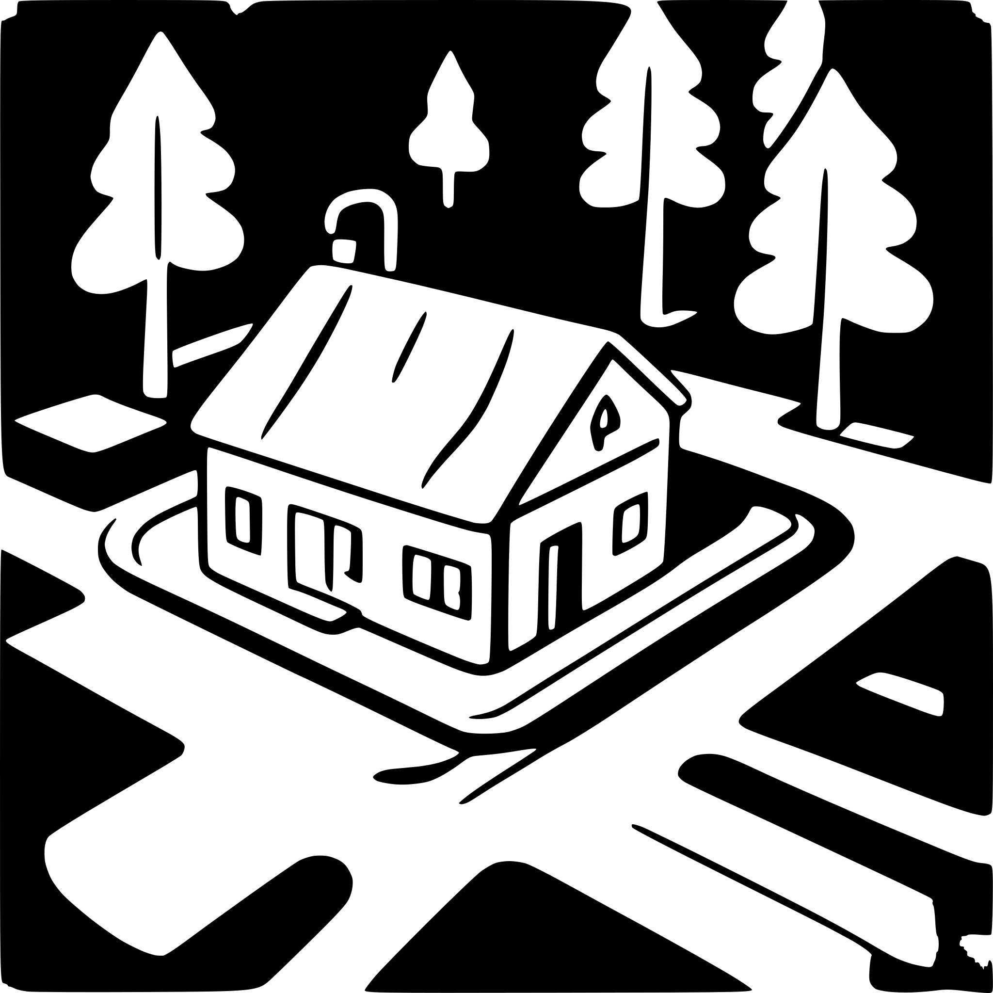 AI-generated SVG of 'forest road building'