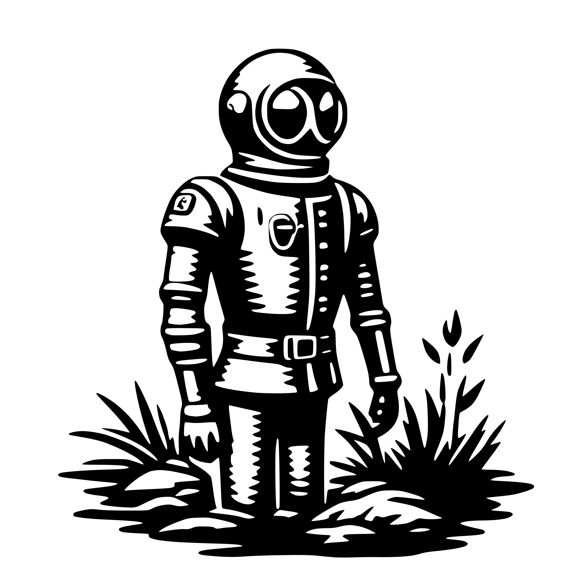 AI-generated SVG of a deep sea diver