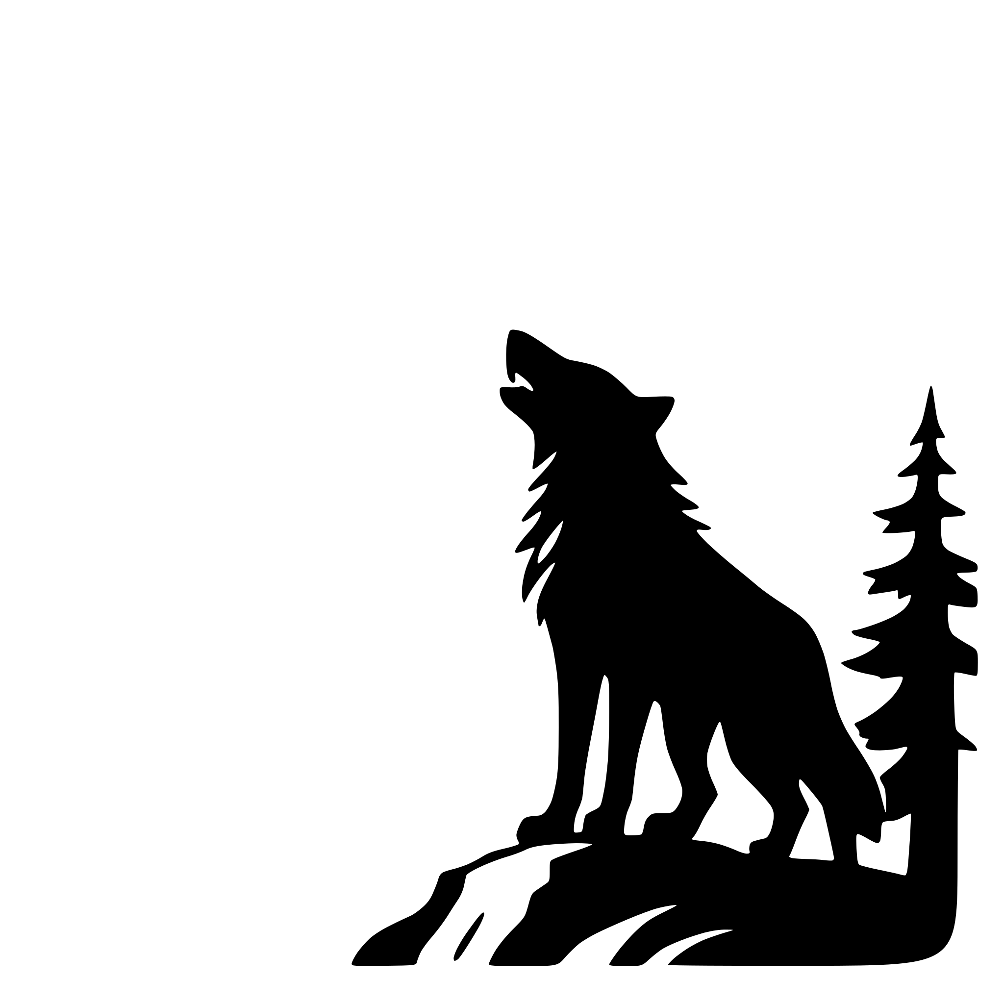 AI-generated SVG of 'howling wolf on a cliff'