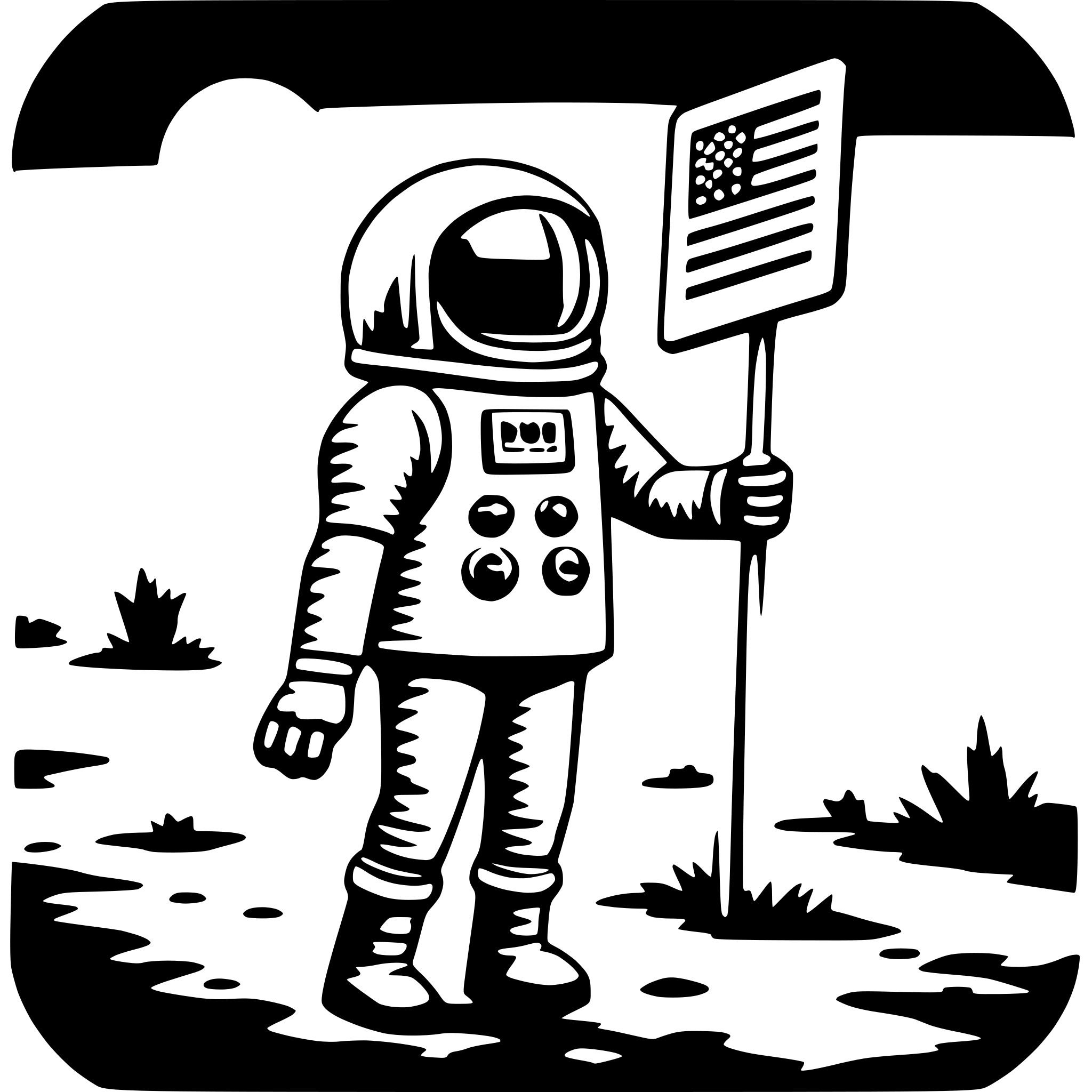 AI-generated SVG of a moon landing