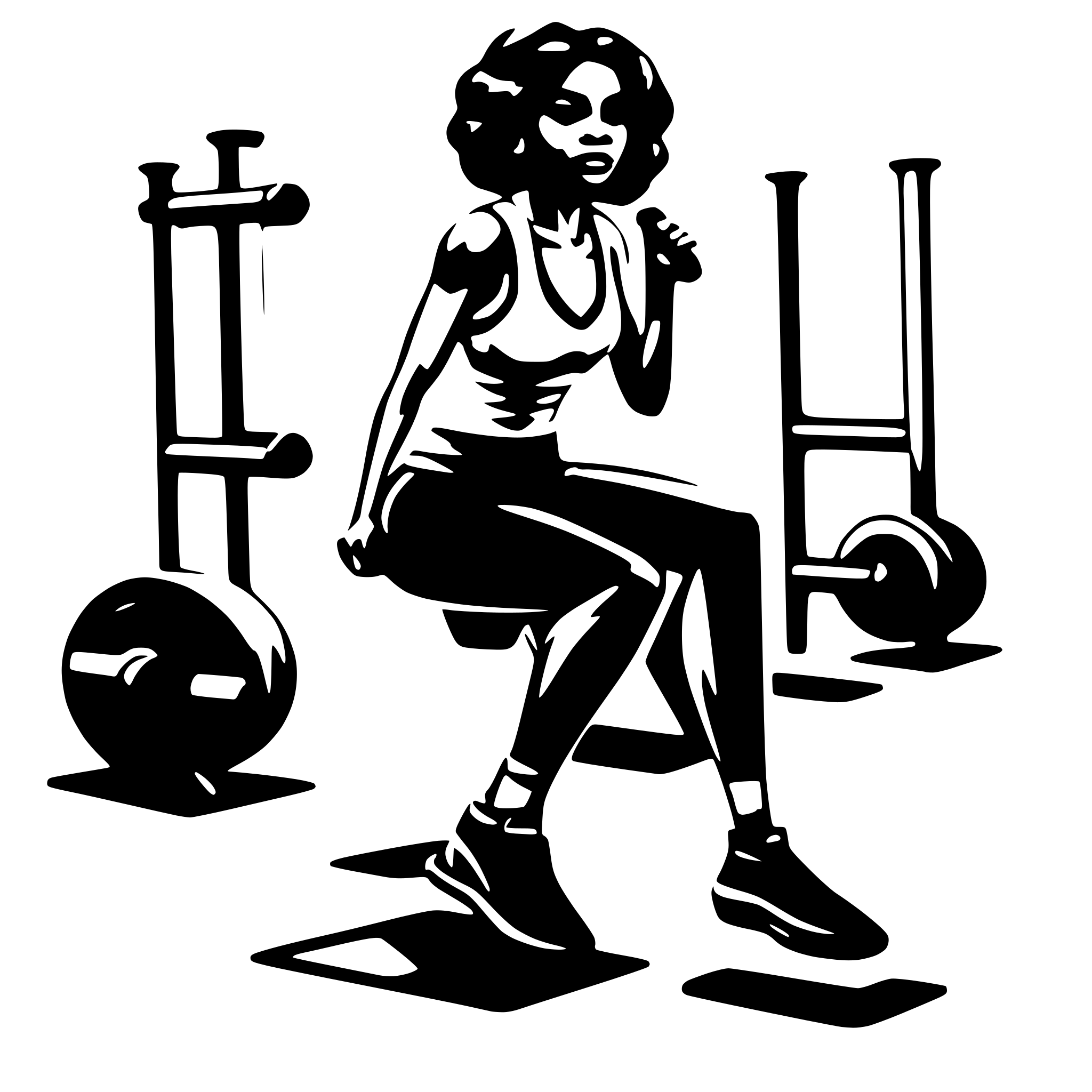 AI-generated SVG of 'black woman working out'