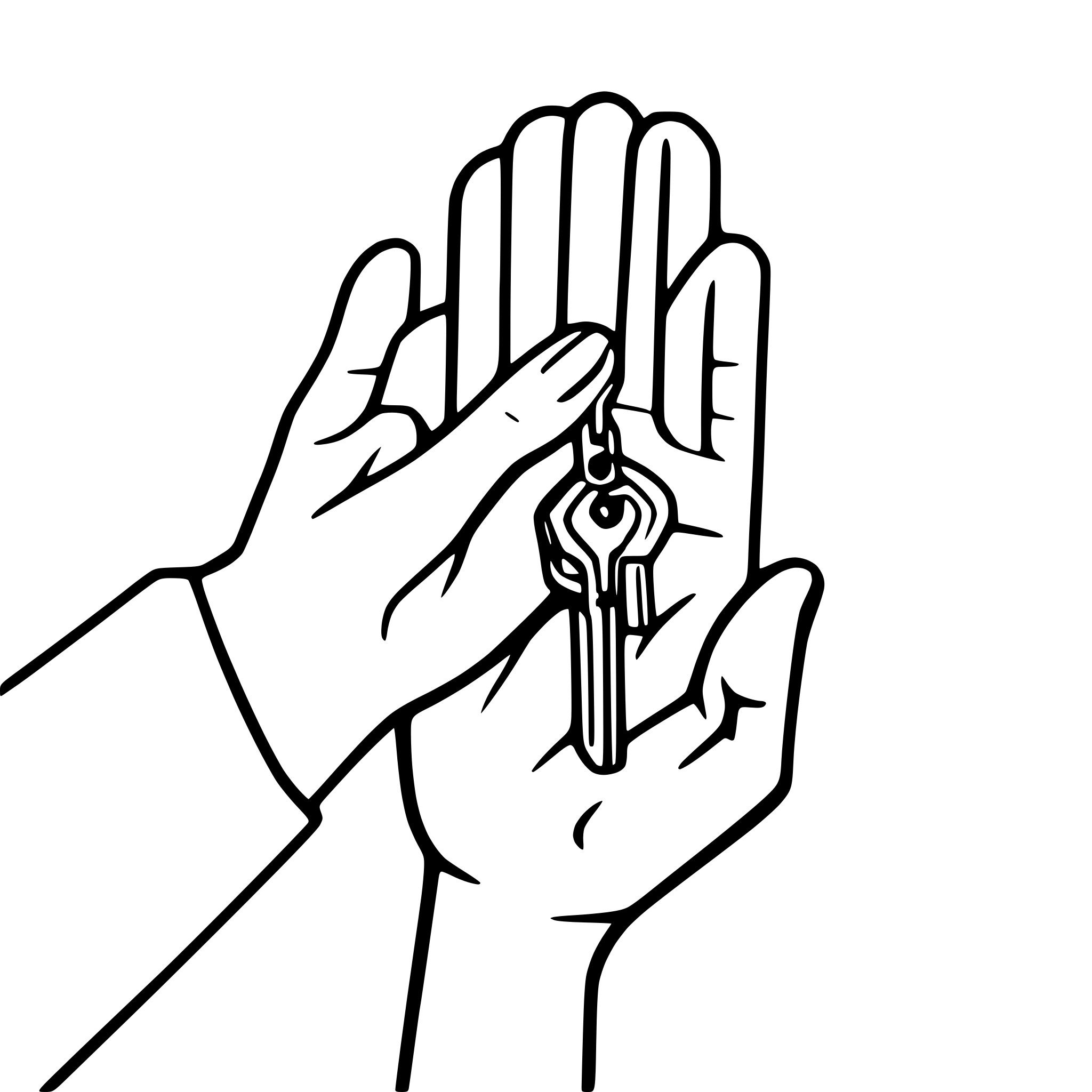 AI-generated SVG of a Two hands , one giving a key to the other.