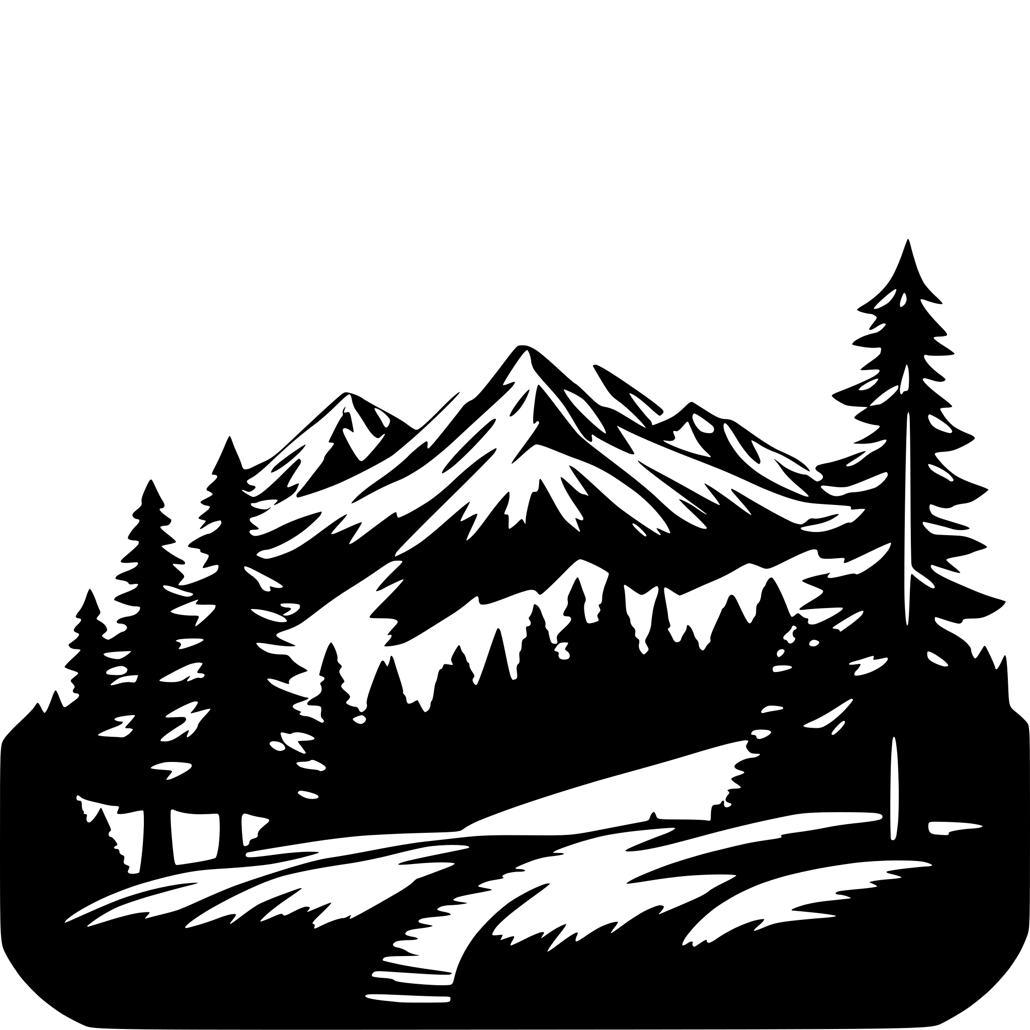 AI-generated SVG of a Mountains and Trees with Text at the Top saying PACK 781 AI-generated SVG of a Mountains and Trees with Text at the Top saying PACK 781
