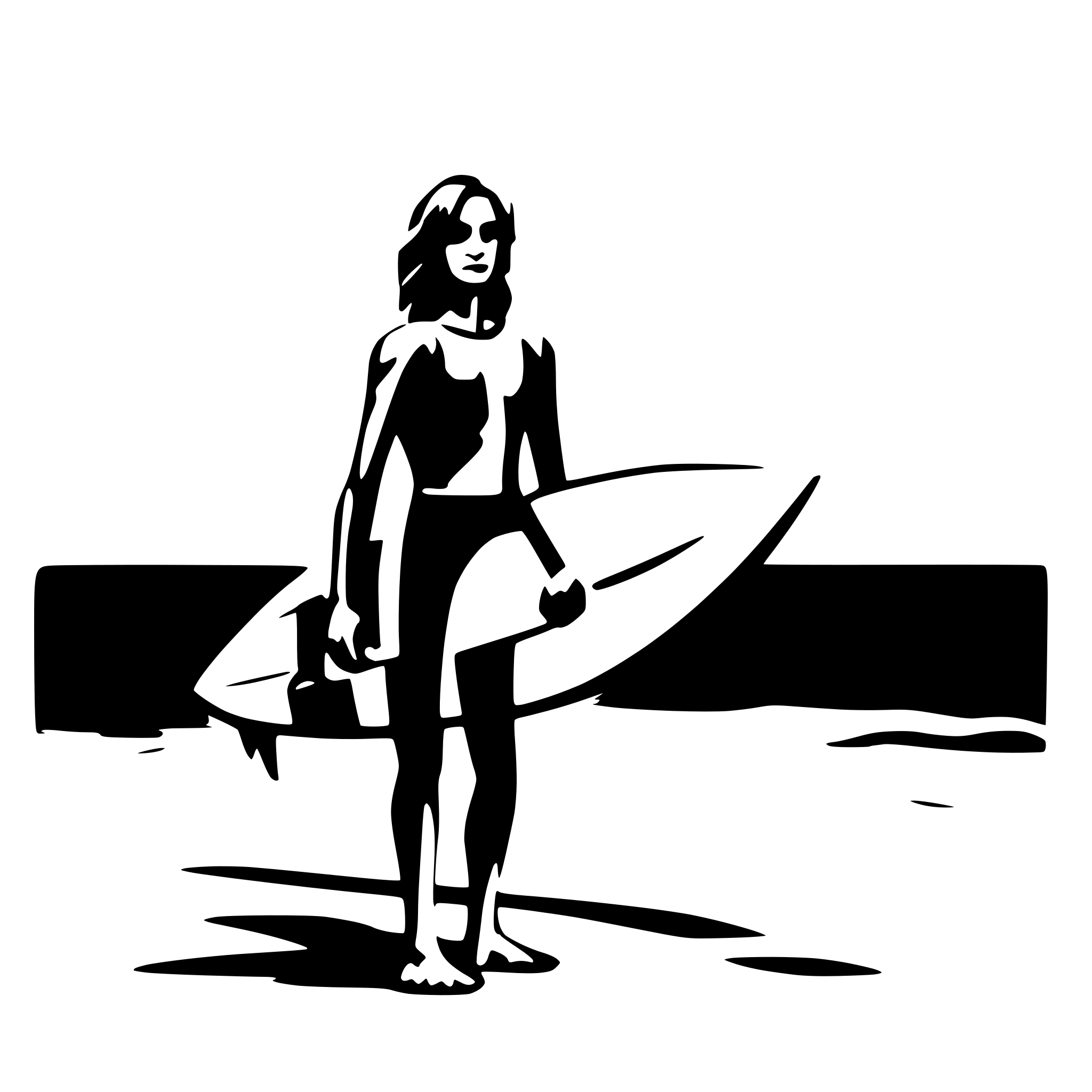 AI-generated SVG of 'surfer in the beach'
