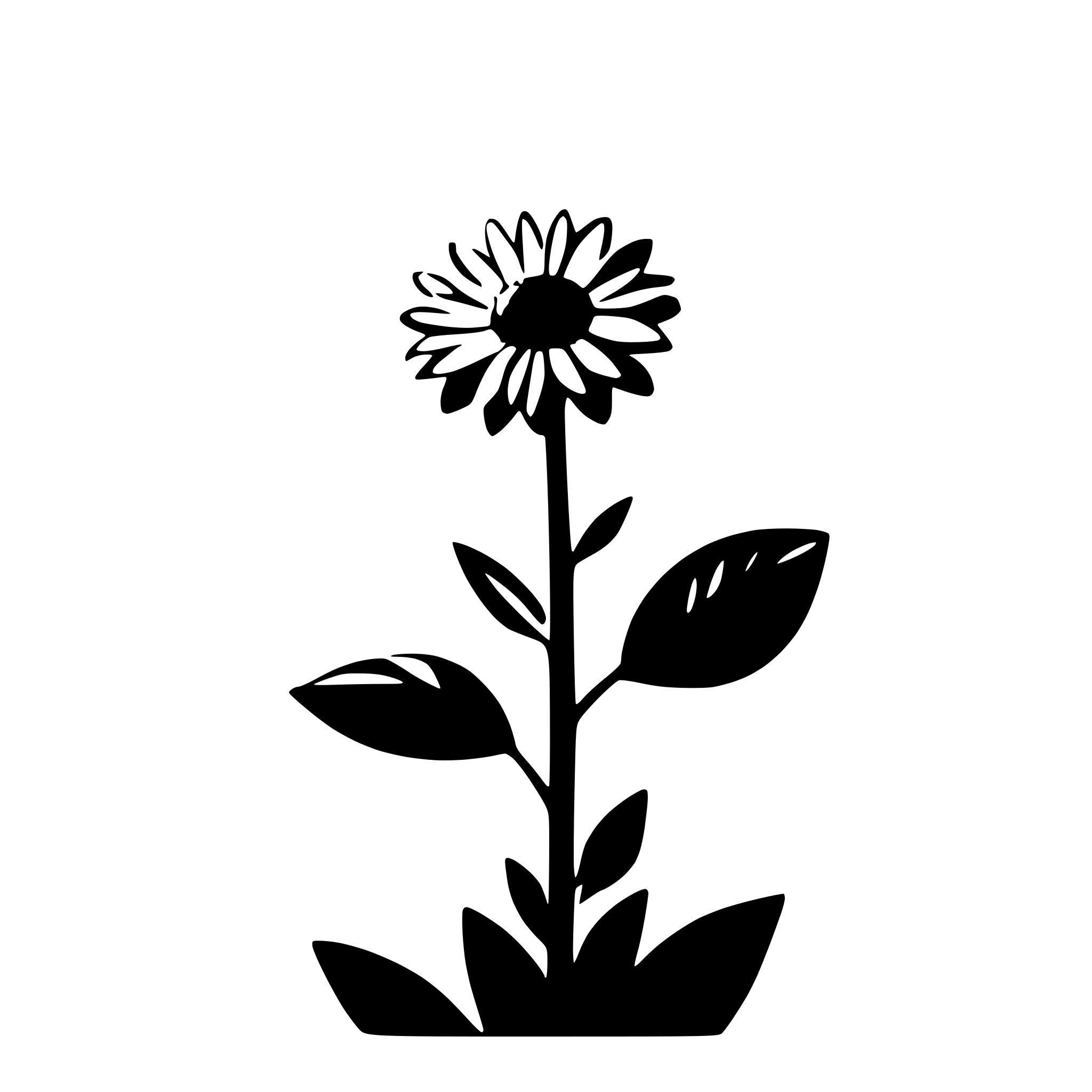 AI-generated SVG of a silhouette of camomile