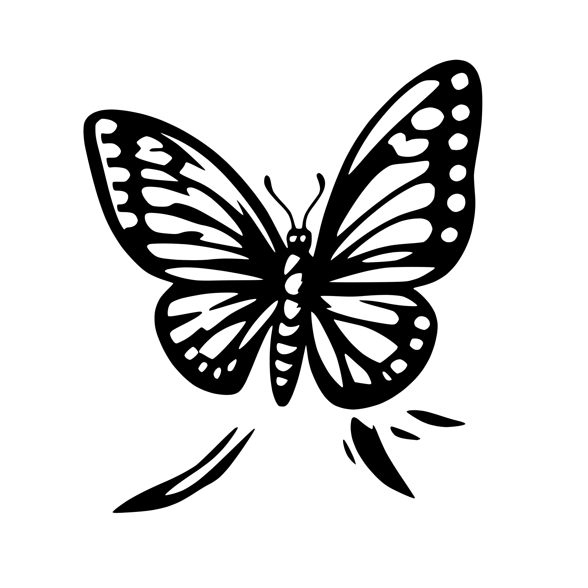 AI-generated SVG of 'very simple butterfly'