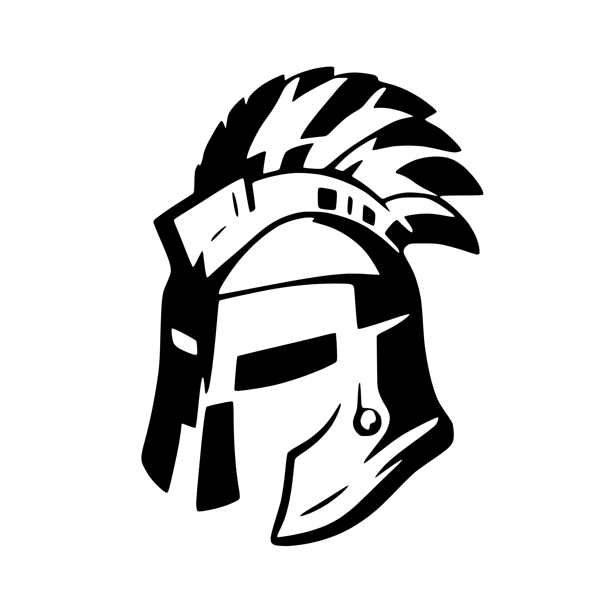 AI-generated SVG of 'spartan helmet with plume'