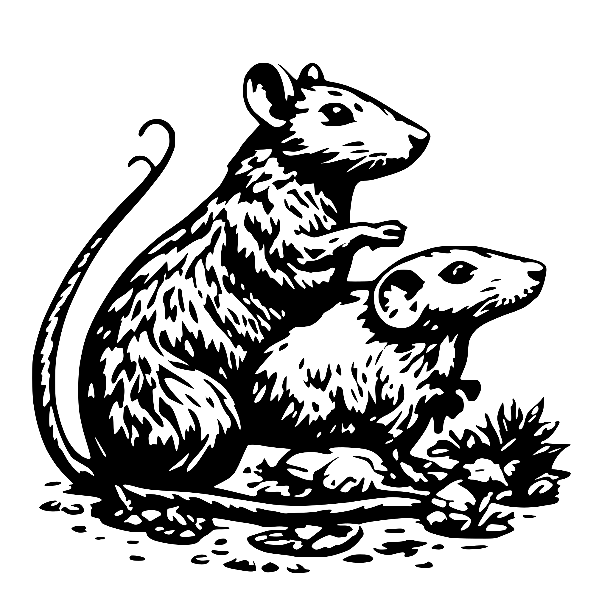 AI-generated SVG of a a lot of rats running