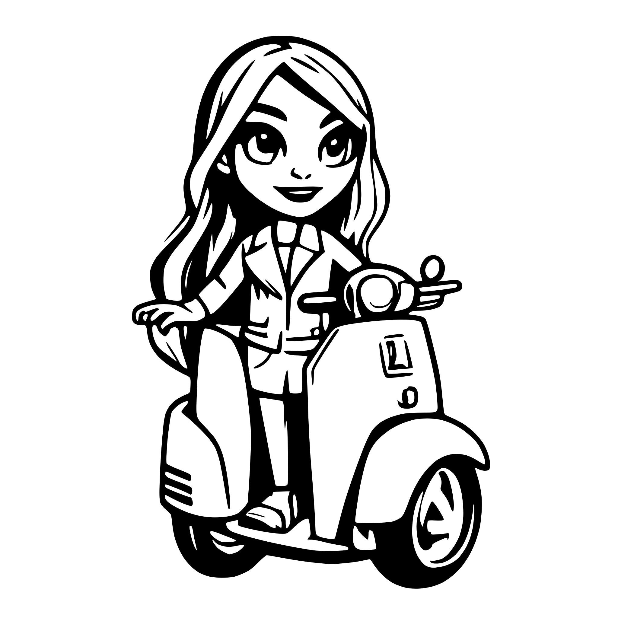 AI-generated SVG of a Shoulder Long Hair Iris on a vespa Numbers 40 AI-generated SVG of a Shoulder Long Hair Iris on a vespa Numbers 40